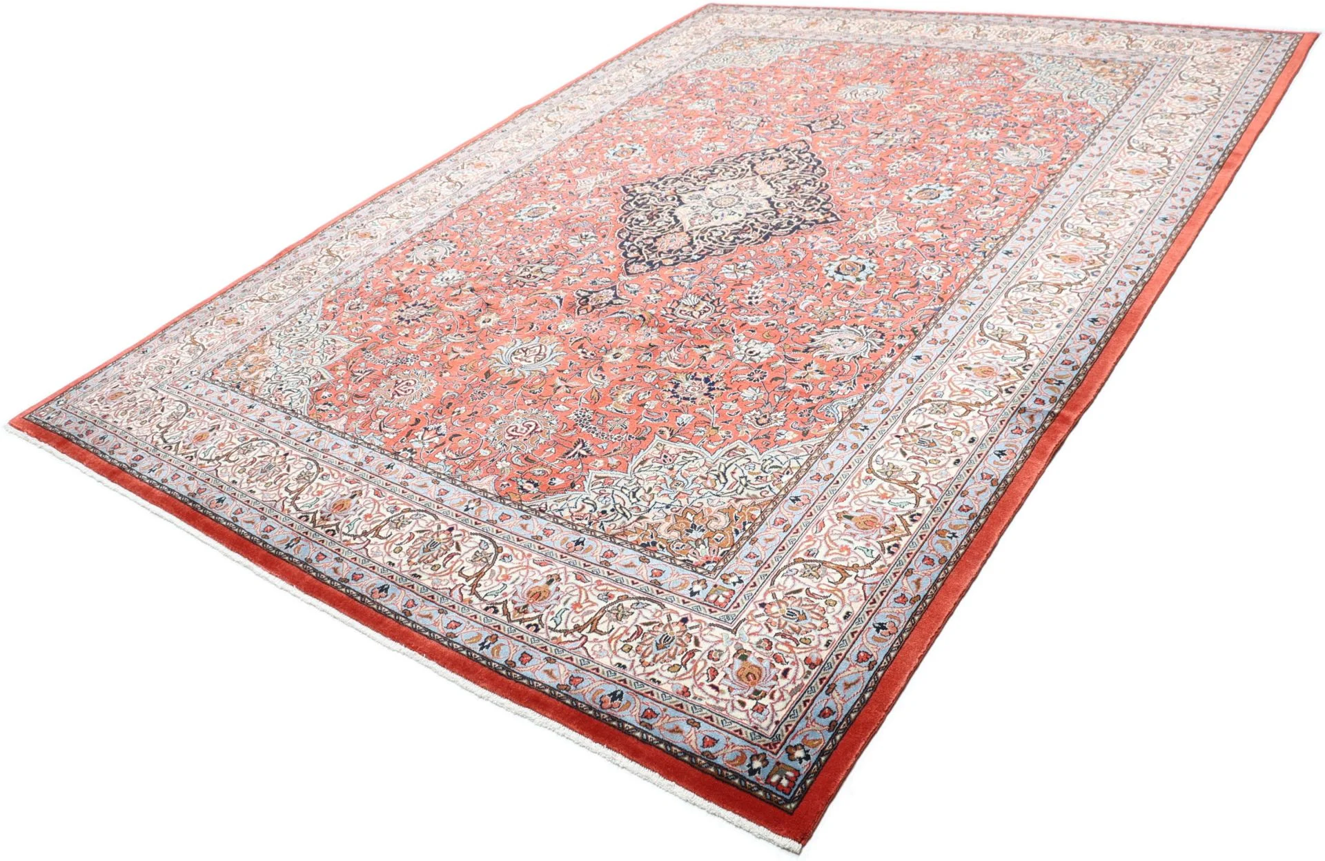 Hand-Knotted Wool Sarouk Persian Rug, 261 × 348 cm