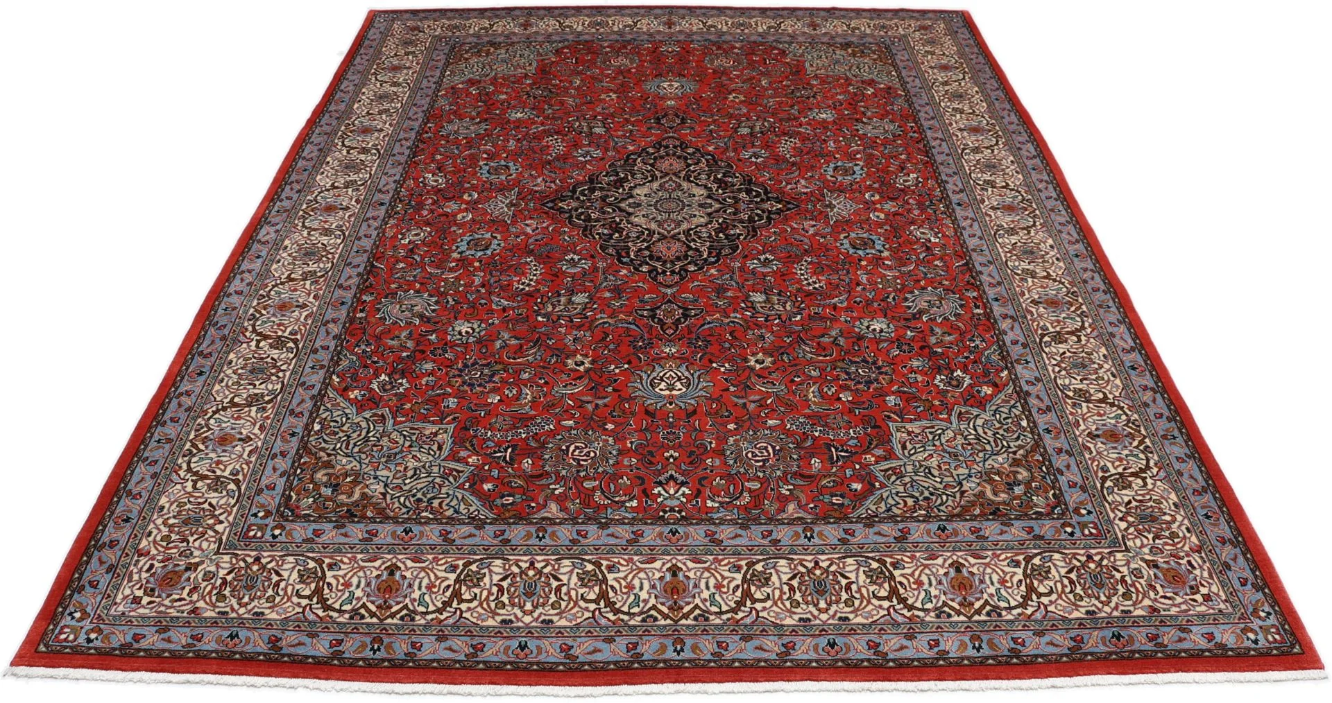 Hand-Knotted Wool Sarouk Persian Rug, 261 × 348 cm