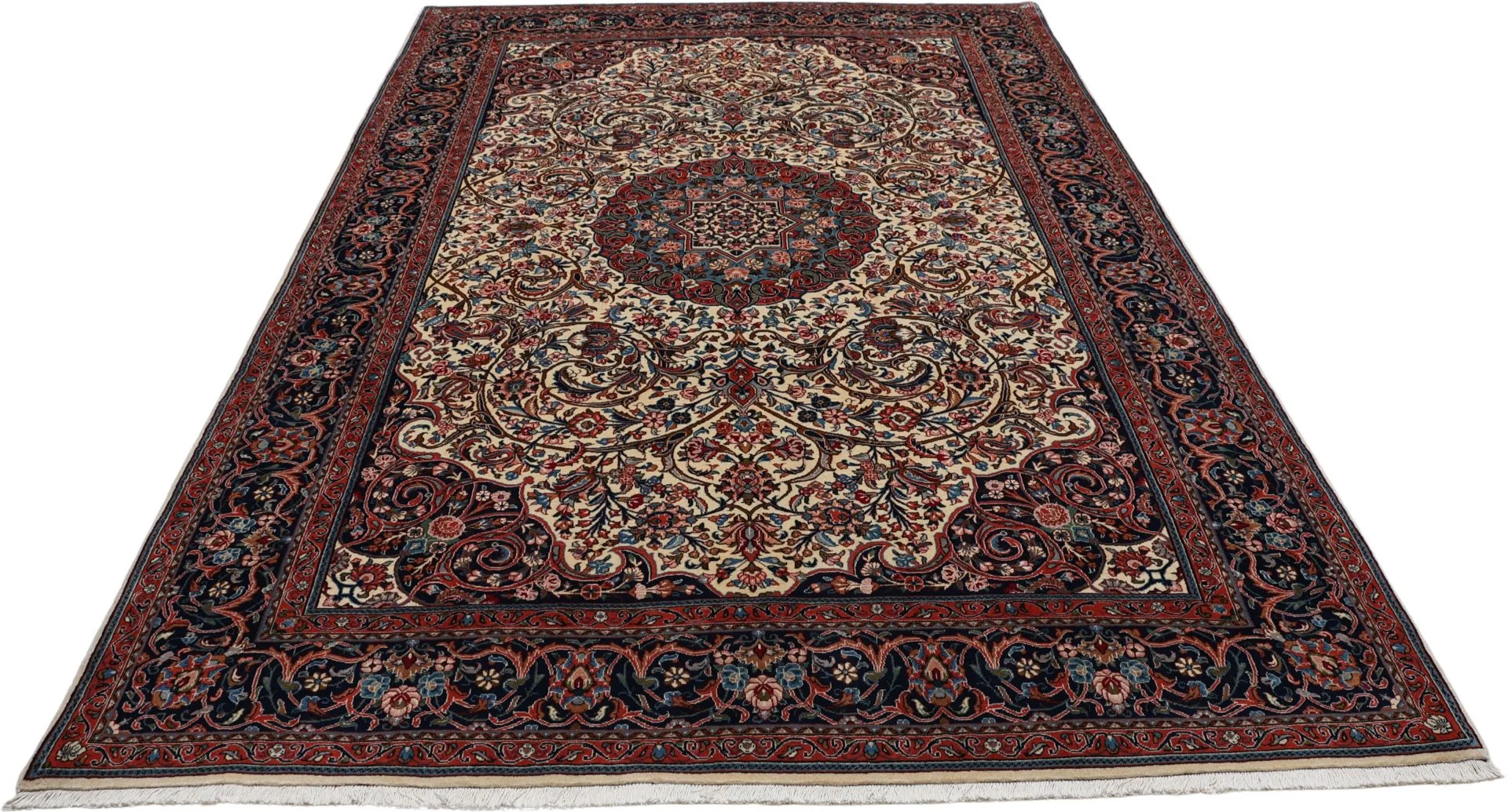 Hand-Knotted Wool Sarouk Persian Rug, 207 × 305 cm