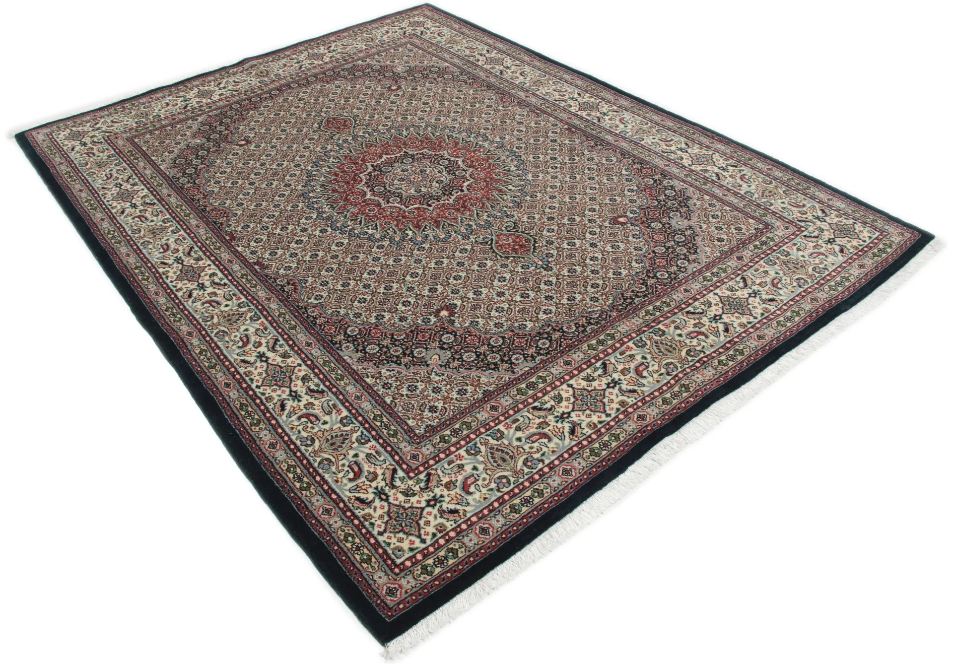 Hand-Knotted Wool Moud Persian Rug, 150 × 196 cm