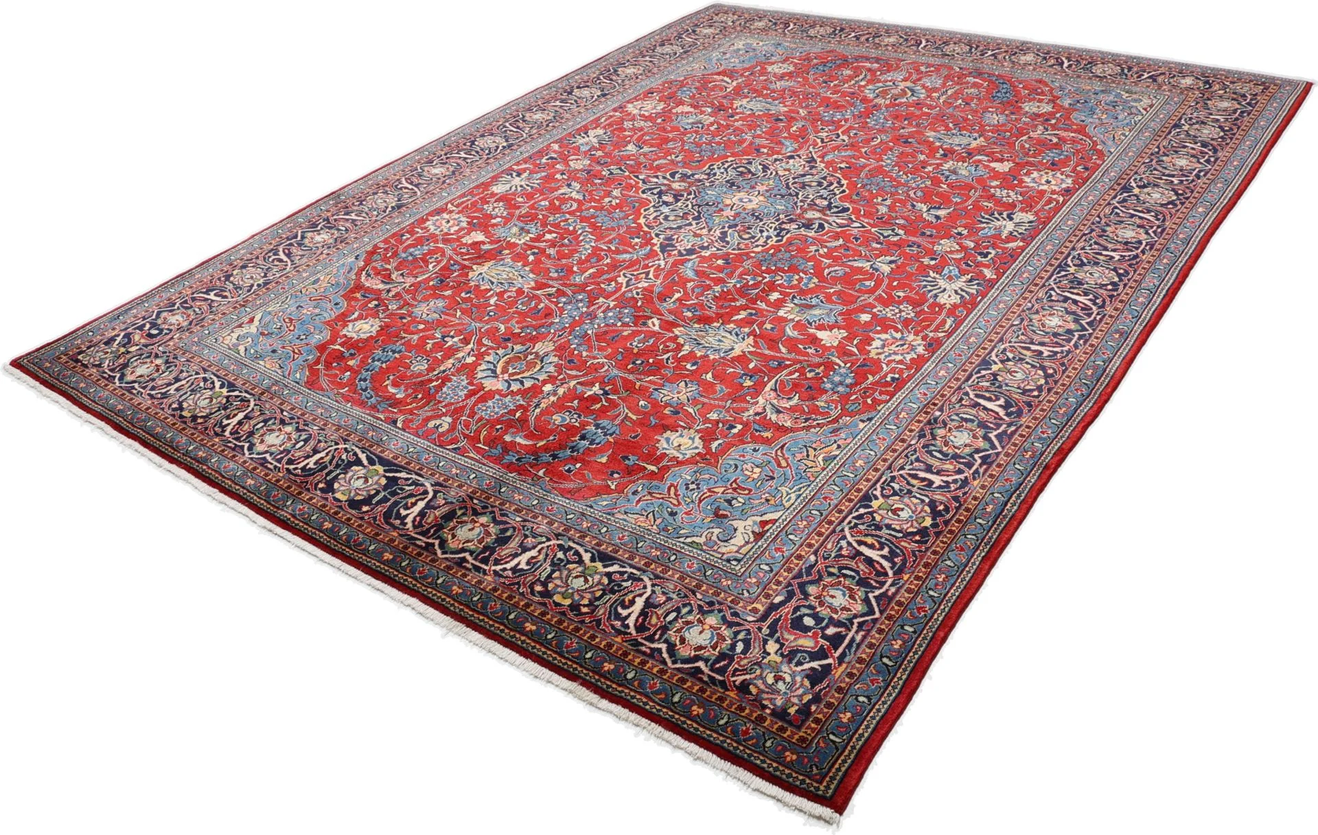 Hand-Knotted Wool Sarouk Persian Rug, 262 × 345 cm