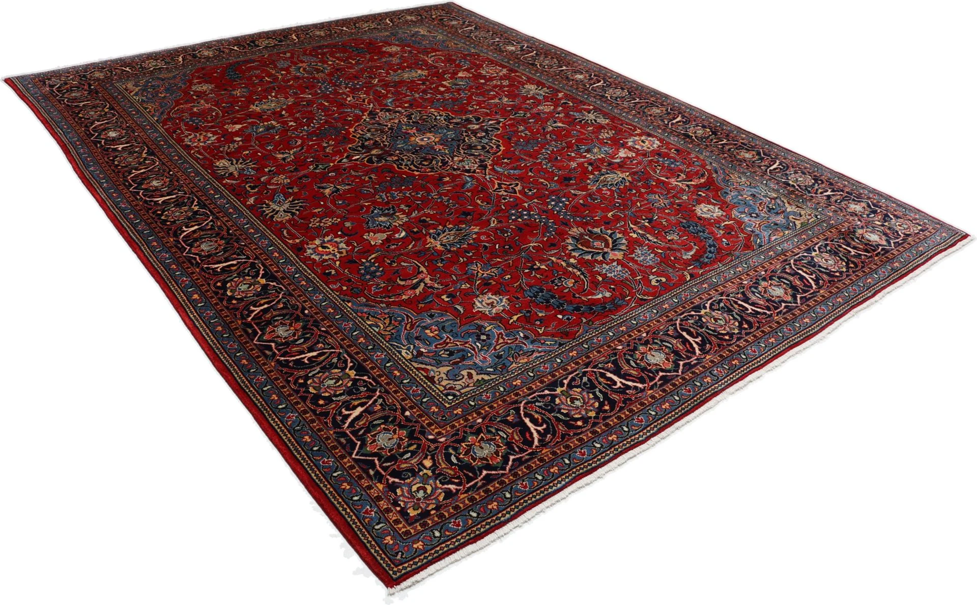 Hand-Knotted Wool Sarouk Persian Rug, 262 × 345 cm