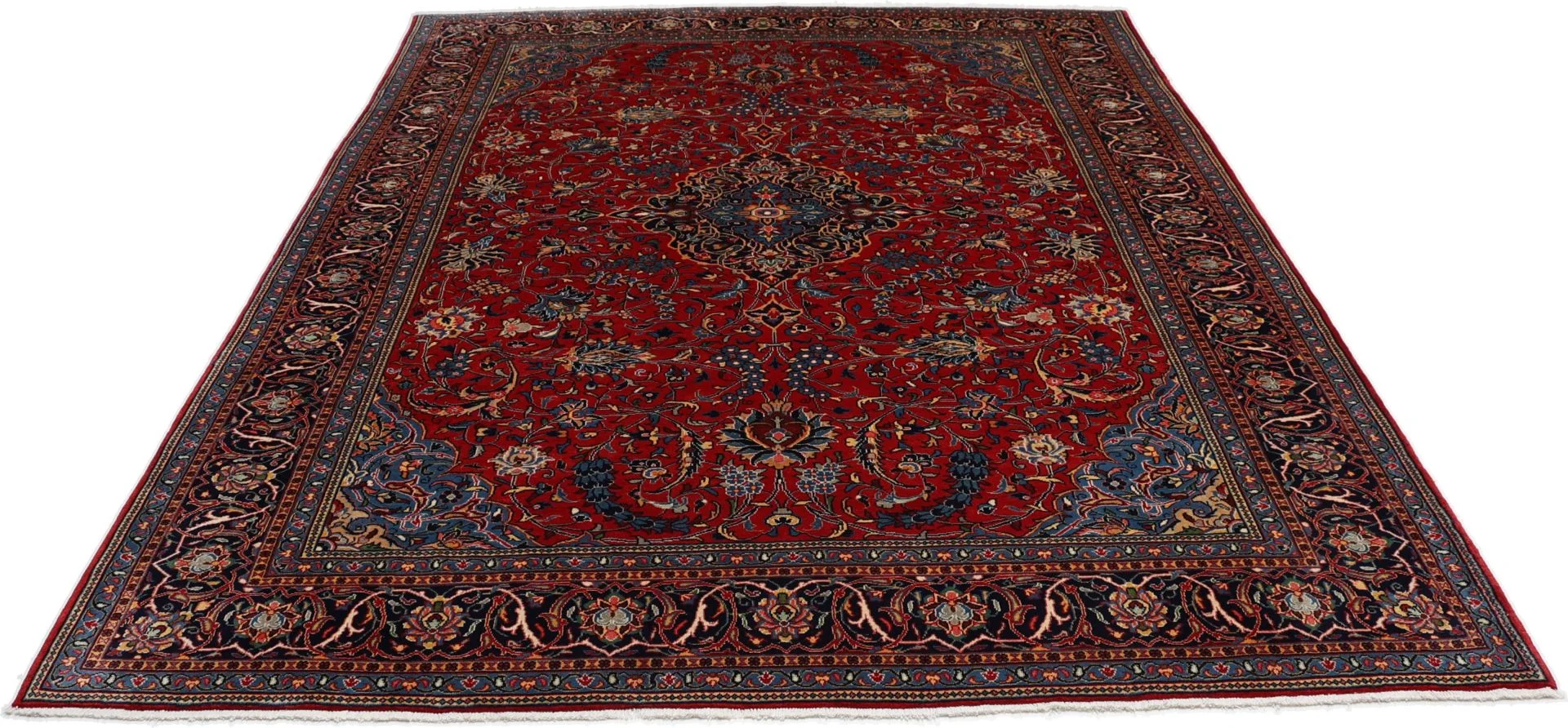 Hand-Knotted Wool Sarouk Persian Rug, 262 × 345 cm