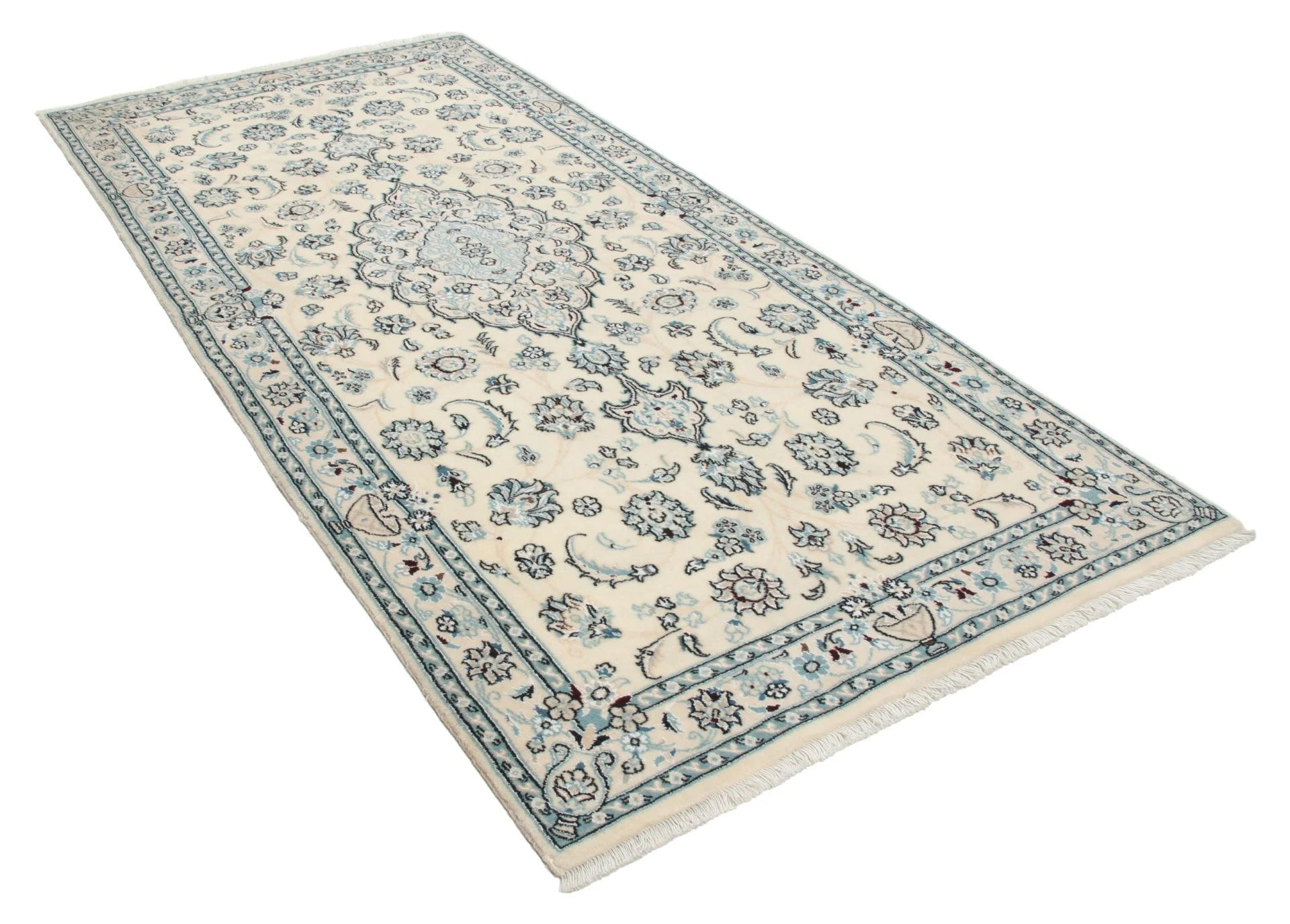 perserteppich-nain-100-x-210-cm-schurwolle-seide-handgeknupft-1 Nain Persian Rug — hand-knotted, 100 × 210 cm, Wool & Silk
