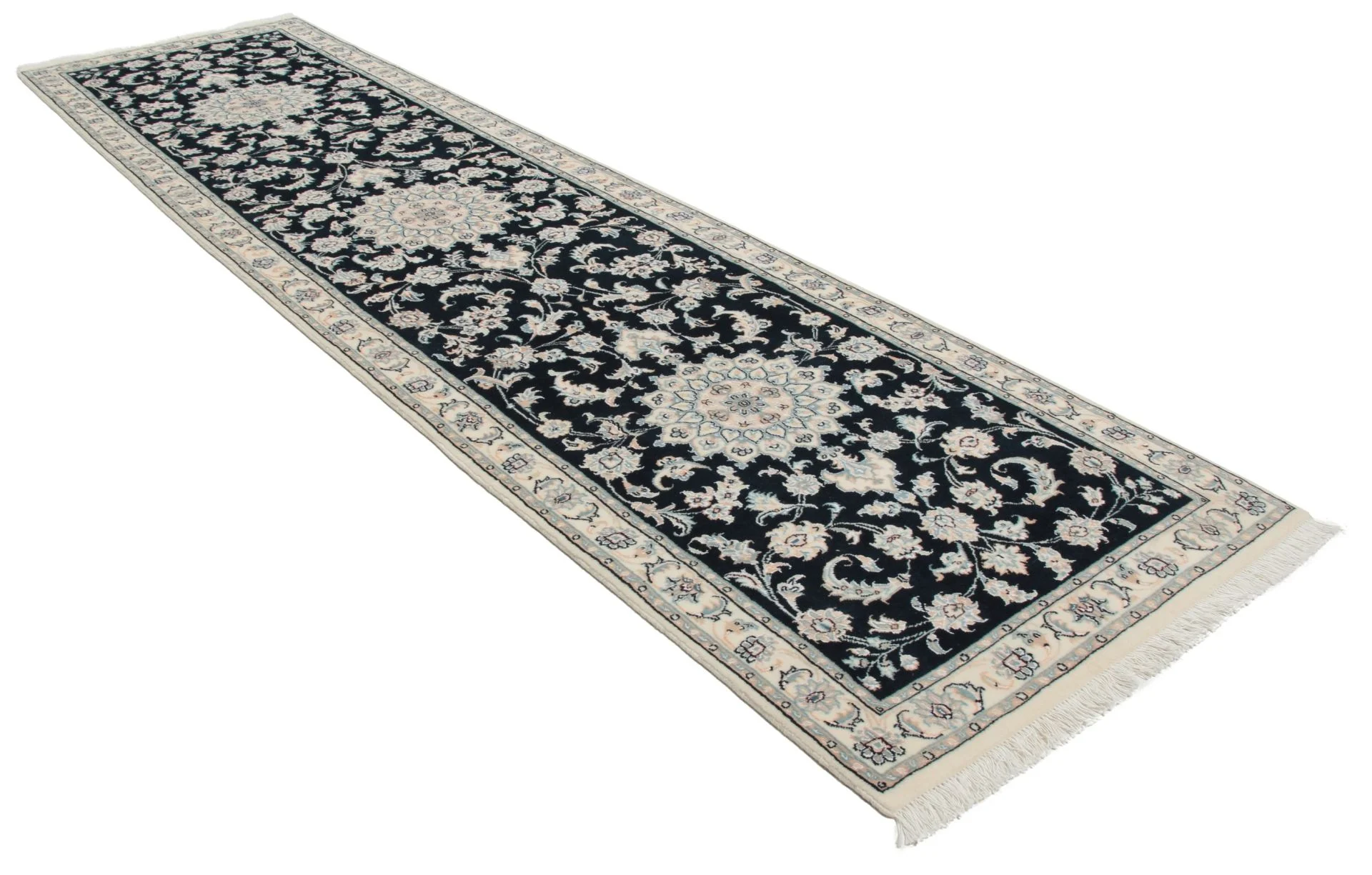 perserteppich-80-x-300-cm-schurwolle-seide-handgeknupft-laufer-3 Hand-Knotted Wool & Silk Persian Rug, 80 × 300 cm