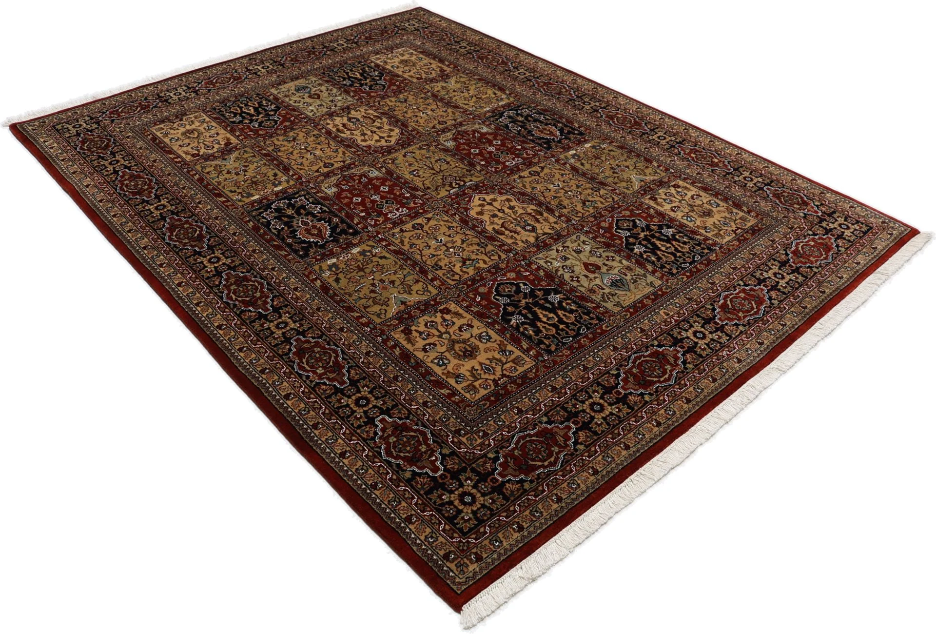 Qom Indian Rug 196 × 254 cm, Wool & Silk, hand-knotted