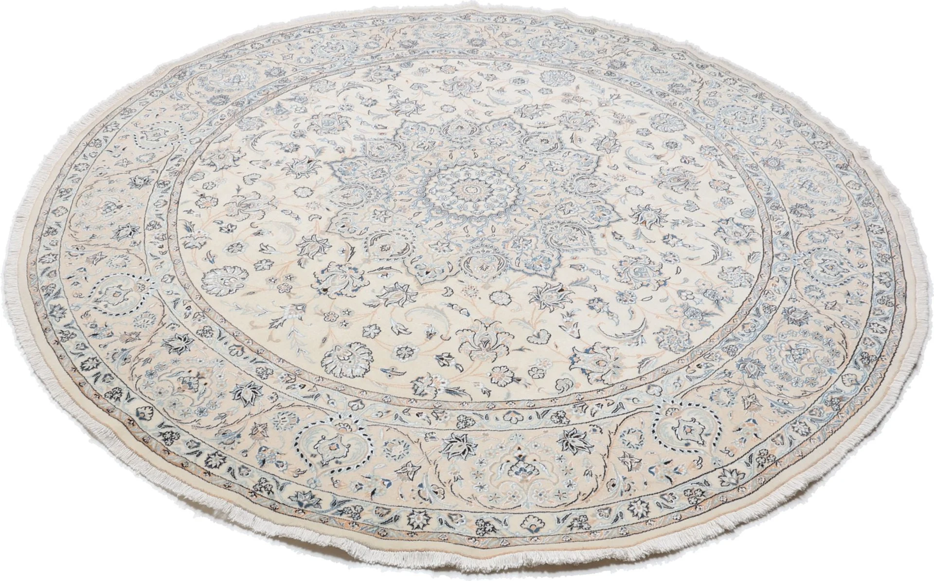 Hand-Knotted Wool Nain Persian Rug, 250 × 250 cm
