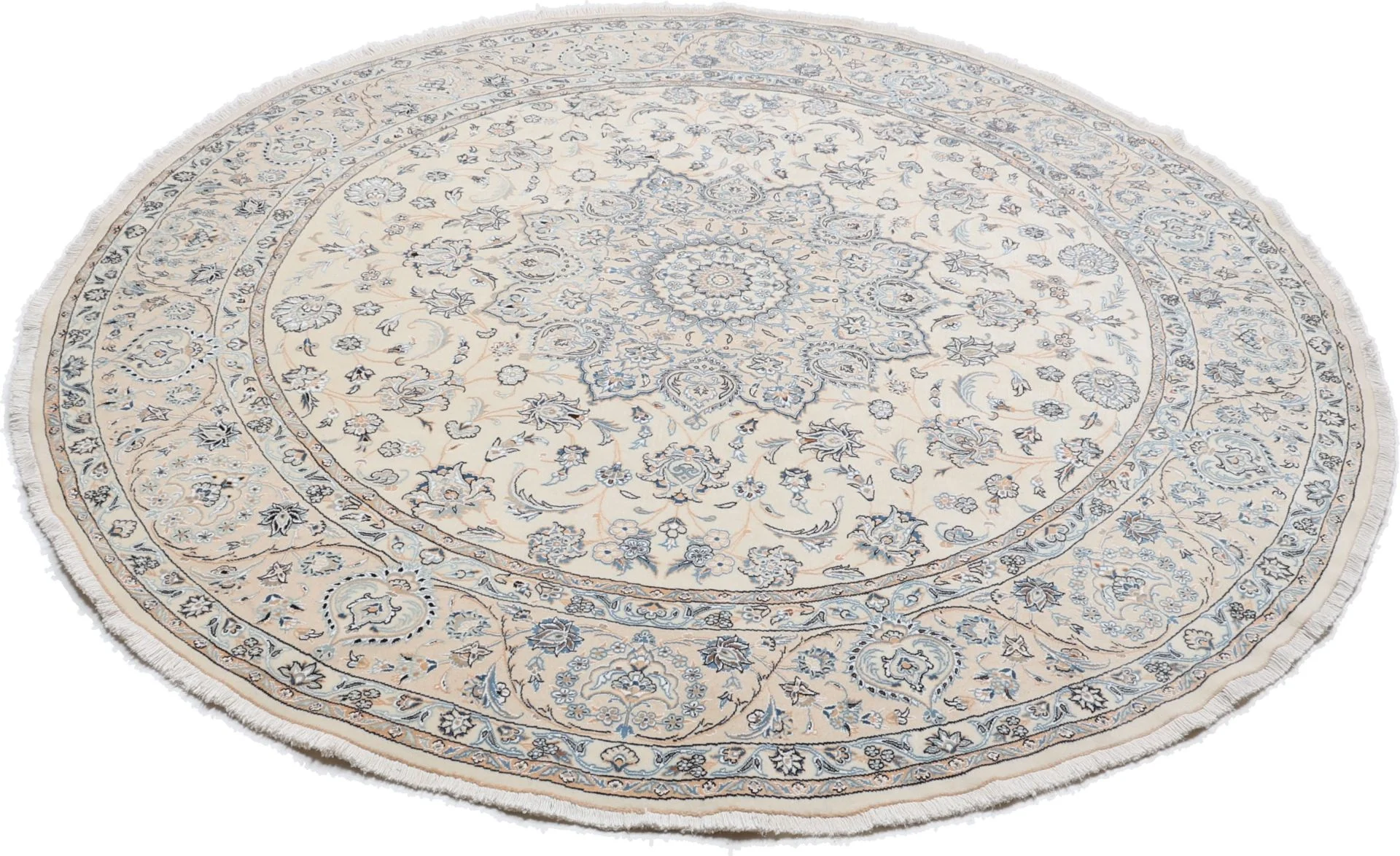 Hand-Knotted Wool Nain Persian Rug, 250 × 250 cm