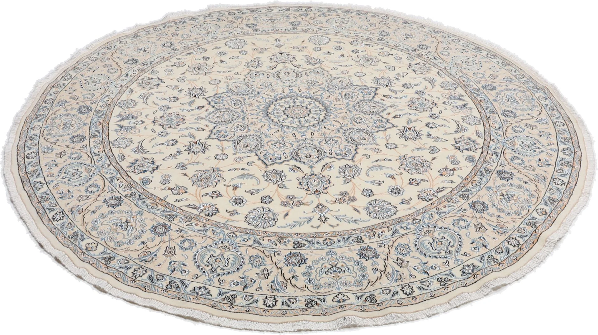 Hand-Knotted Wool Nain Persian Rug, 250 × 250 cm