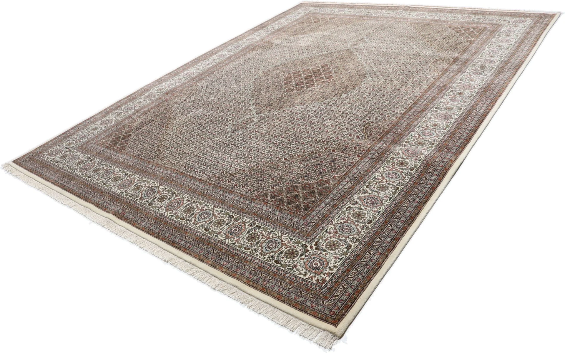 Hand-Knotted Wool Tabriz Indian Rug, 299 × 391 cm