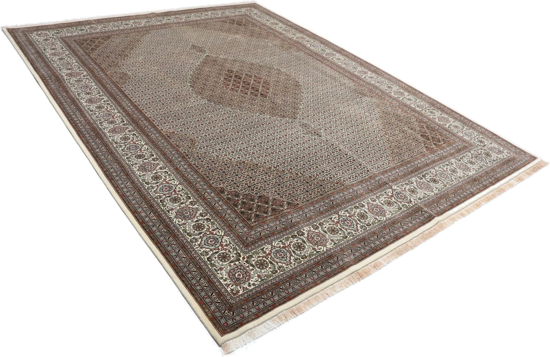 Hand-Knotted Wool Tabriz Indian Rug, 299 × 391 cm