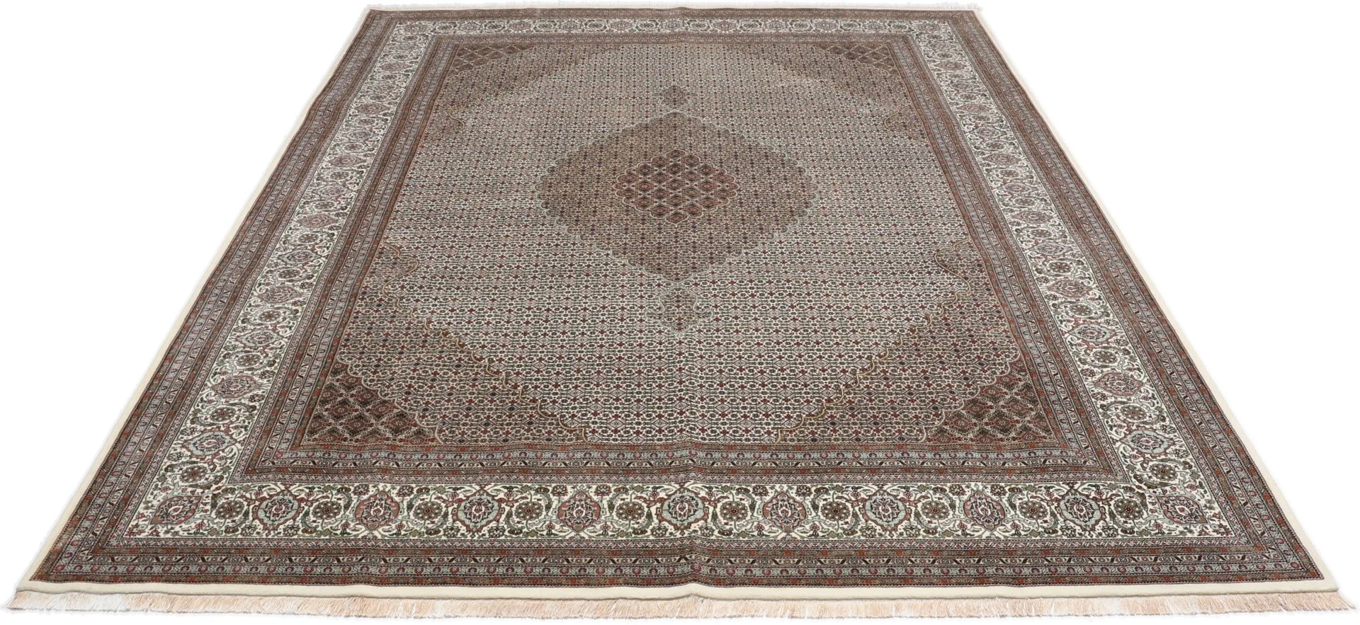 Hand-Knotted Wool Tabriz Indian Rug, 299 × 391 cm