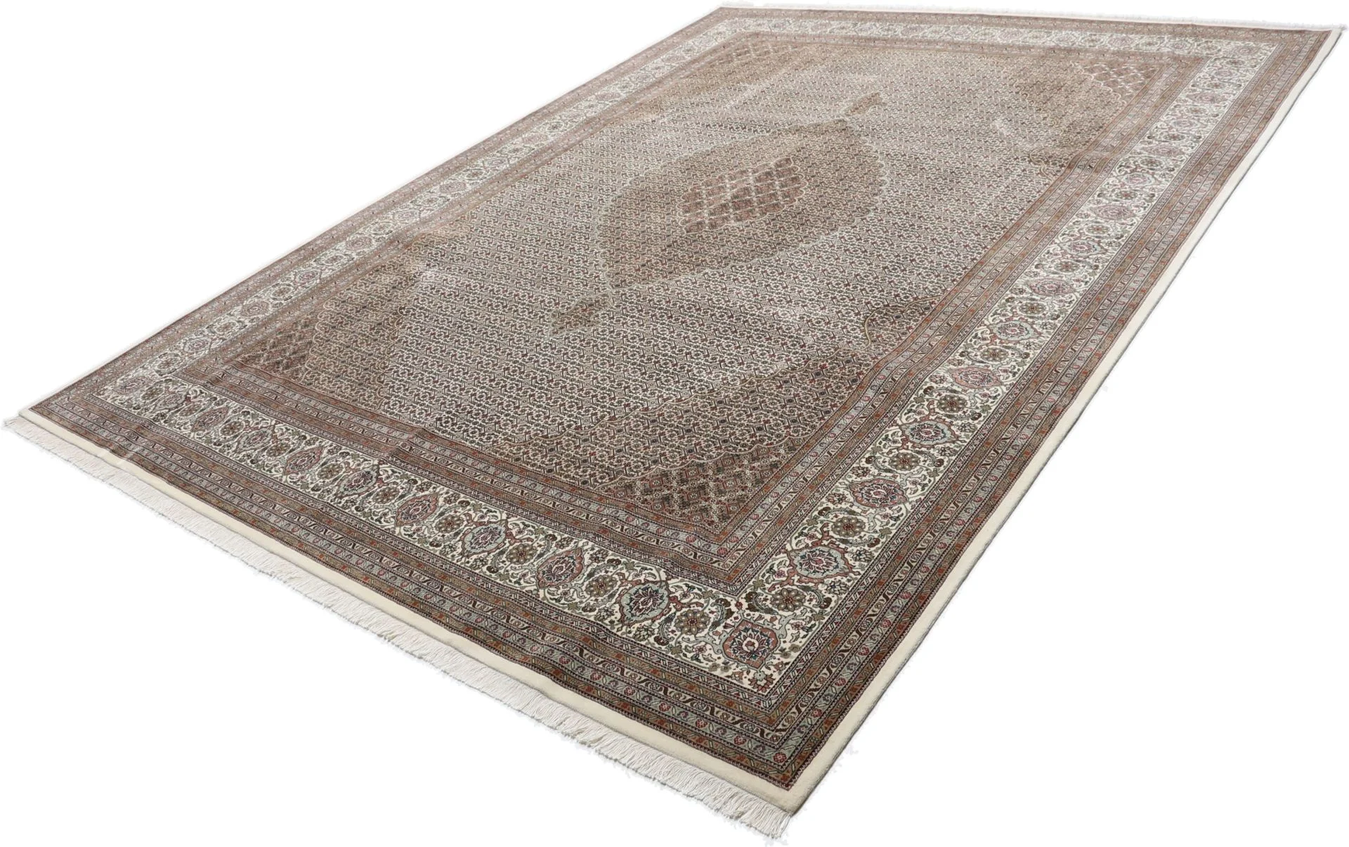 Hand-Knotted Wool Tabriz Indian Rug, 298 × 397 cm