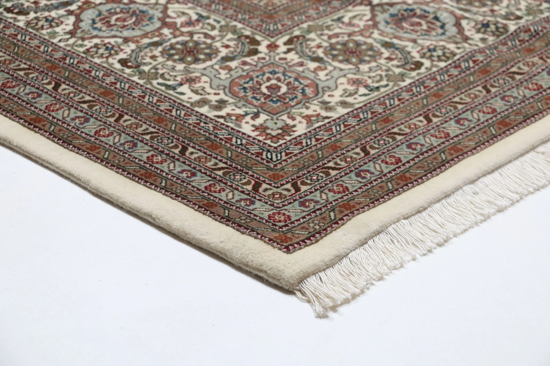 Hand-Knotted Wool Tabriz Indian Rug, 298 × 397 cm