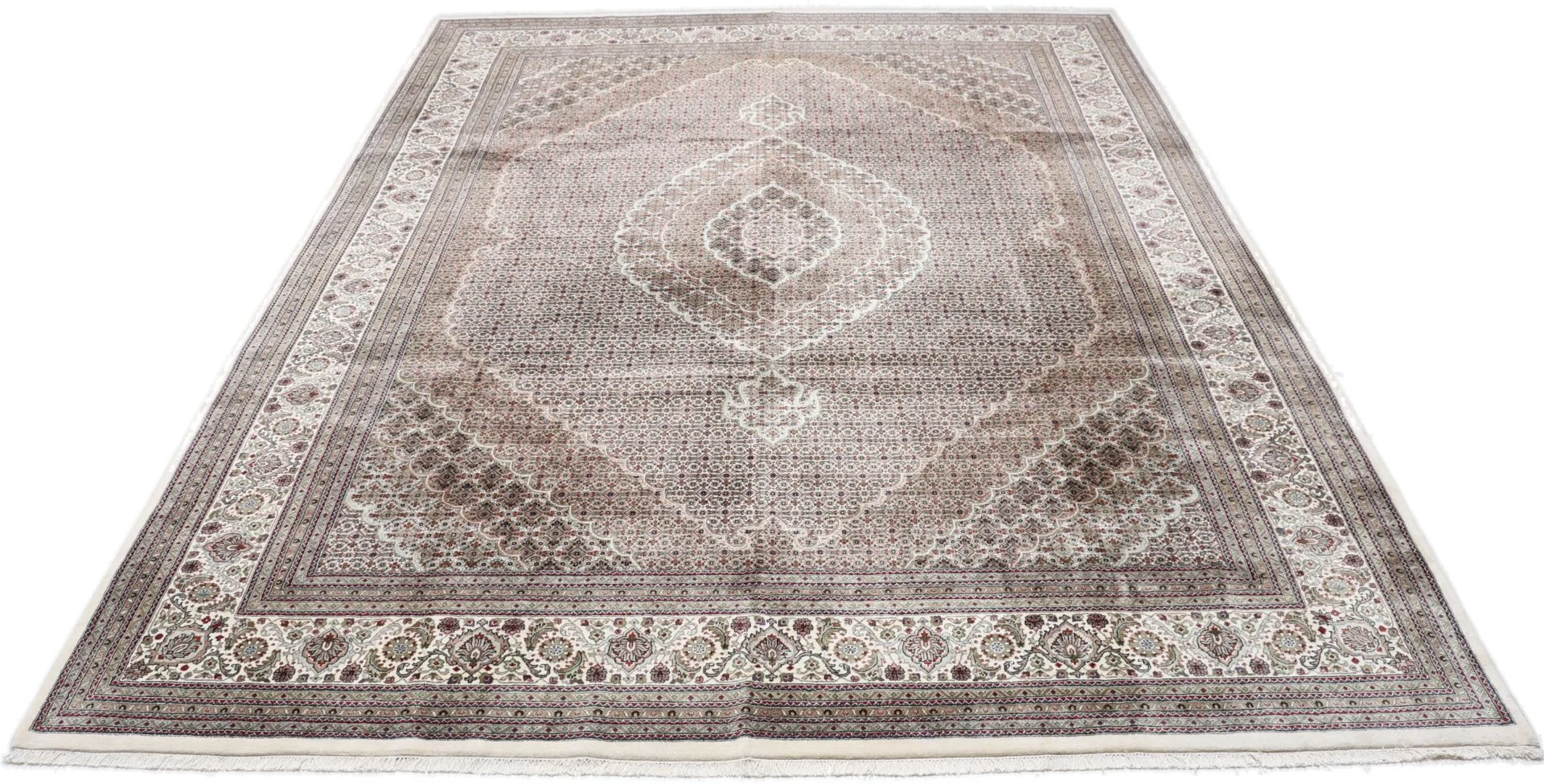 Tabriz Indian Rug — hand-knotted, 298 × 396 cm, Wool