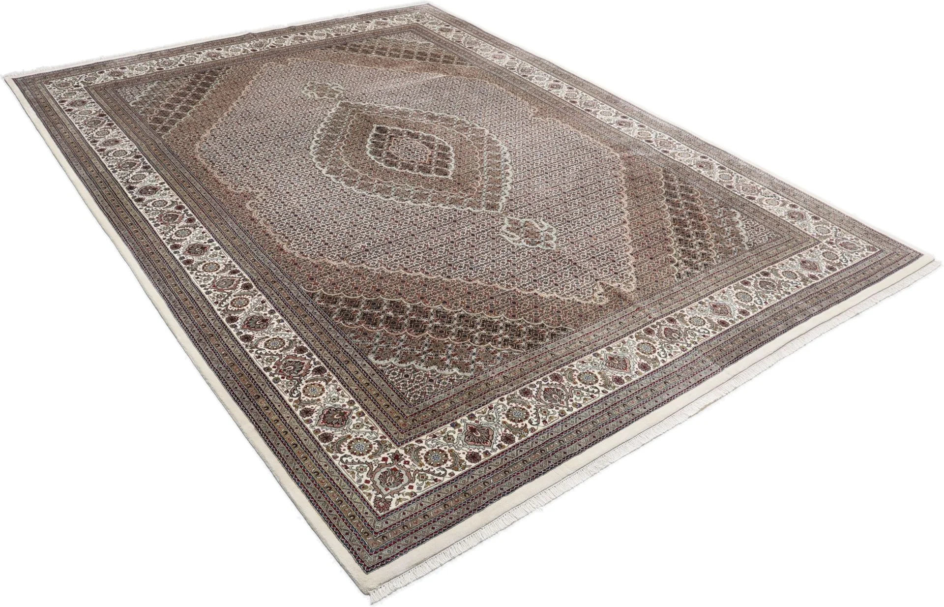 Tabriz Indian Rug — hand-knotted, 298 × 396 cm, Wool
