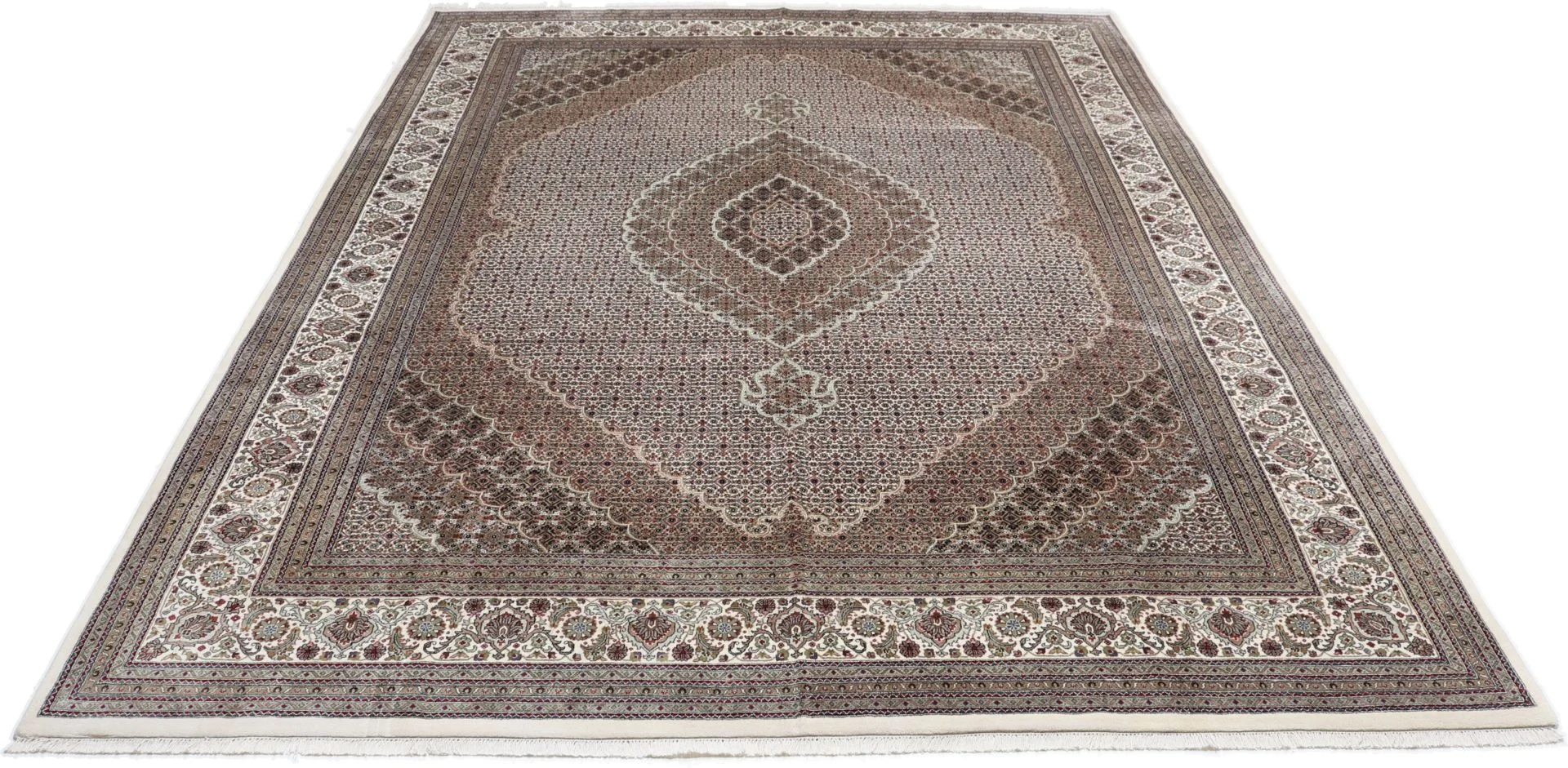 Tabriz Indian Rug — hand-knotted, 298 × 396 cm, Wool