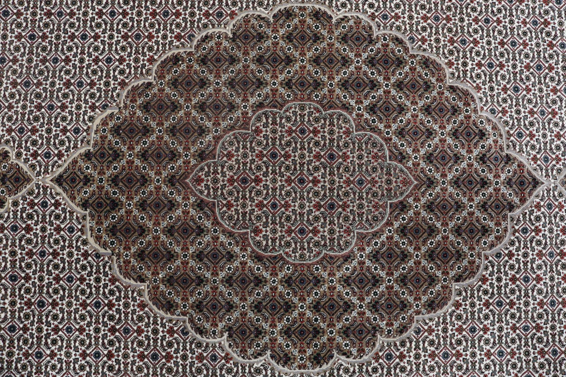 Hand-Knotted Wool Tabriz Indian Rug, 253 × 348 cm