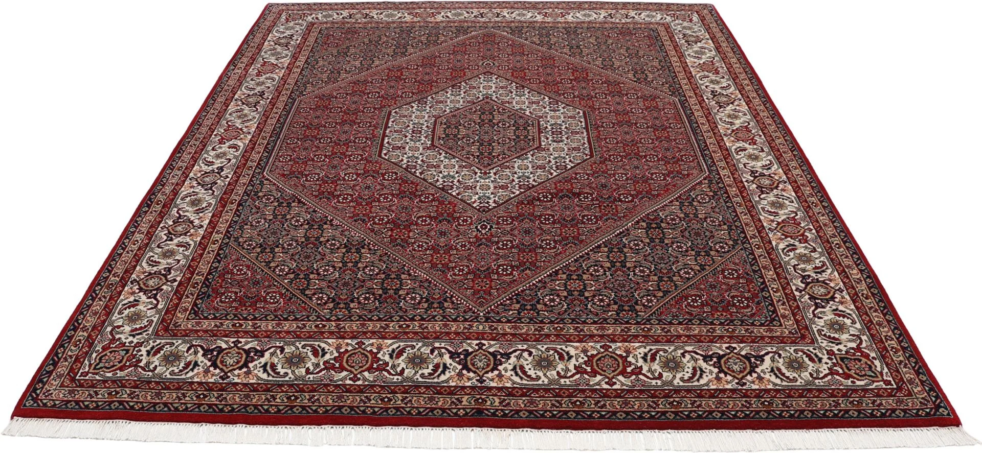Hand-Knotted Wool Bijar Indian Rug, 243 × 299 cm