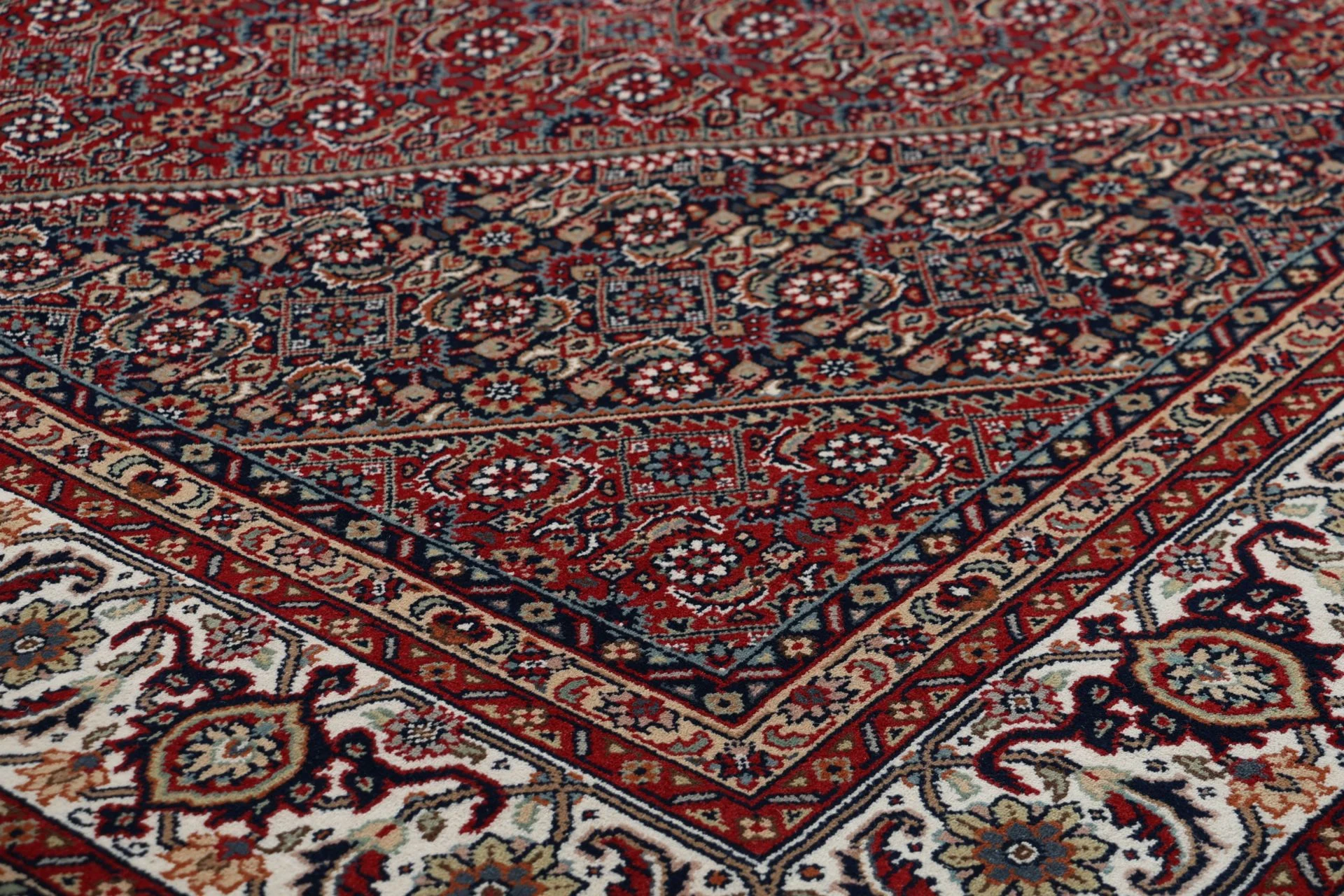 Hand-Knotted Wool Bijar Indian Rug, 243 × 299 cm