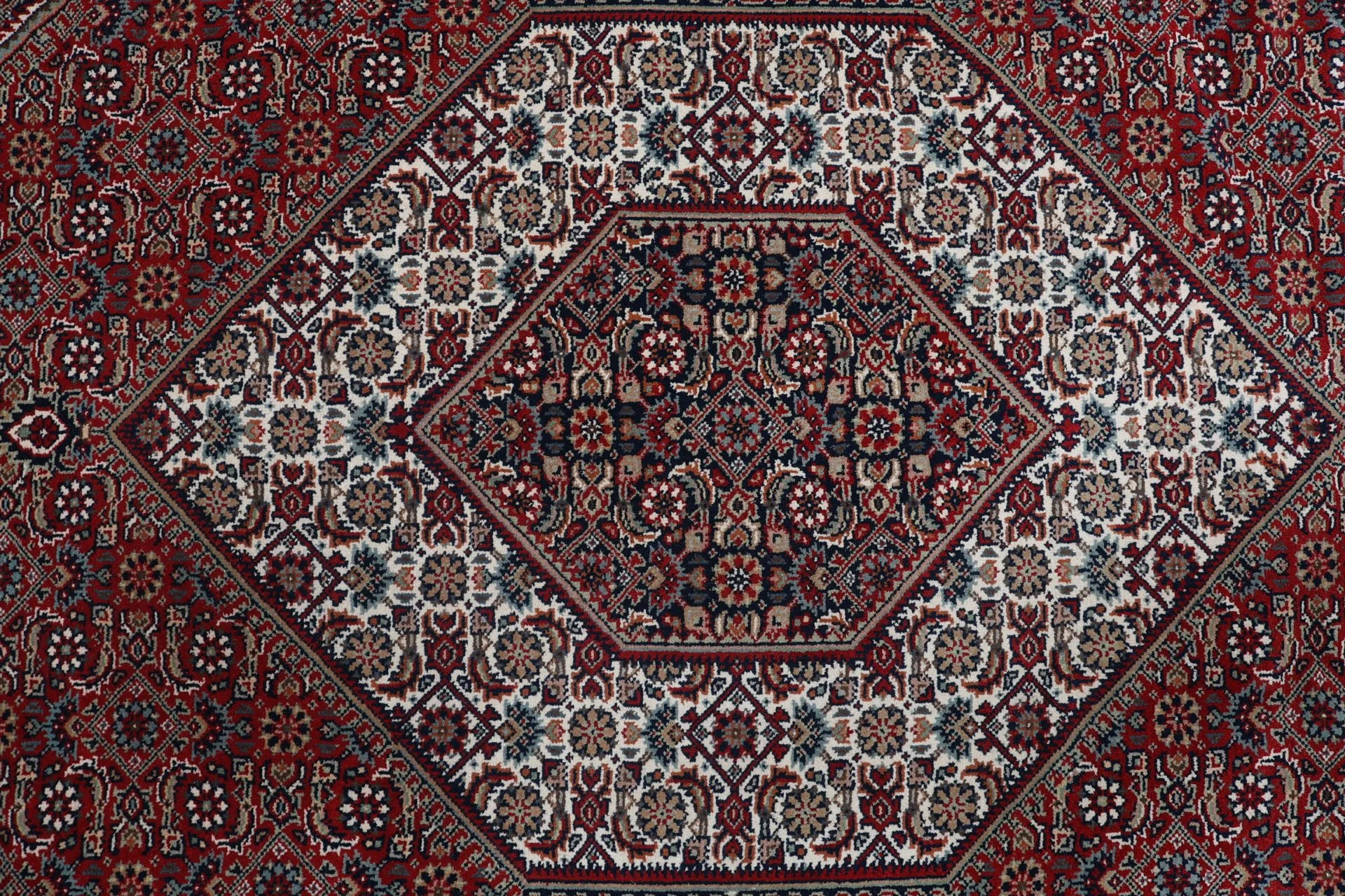 Hand-Knotted Wool Bijar Indian Rug, 243 × 299 cm