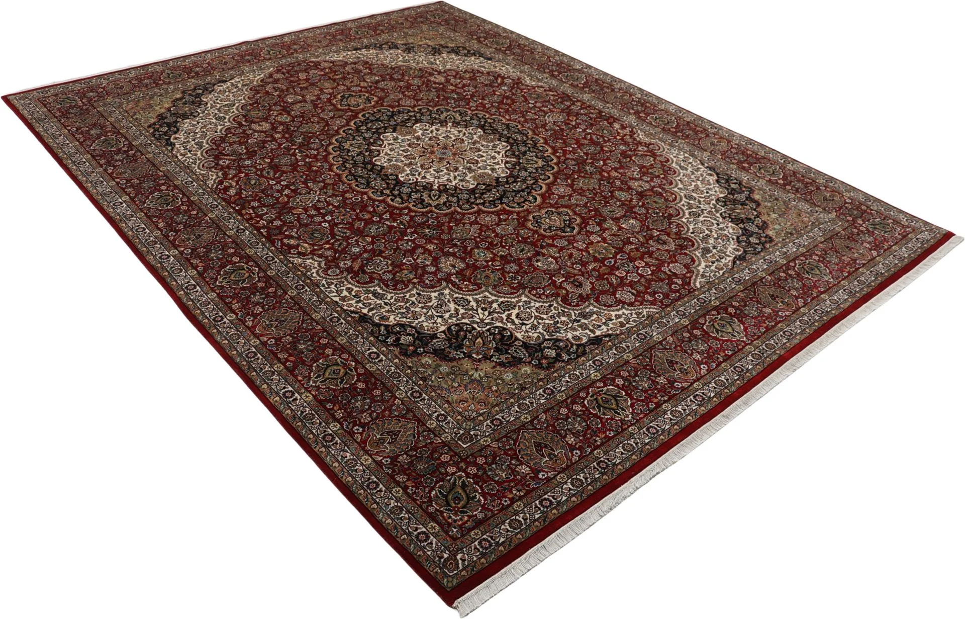 Indian Rug 245 × 305 cm, Wool & Silk, hand-knotted