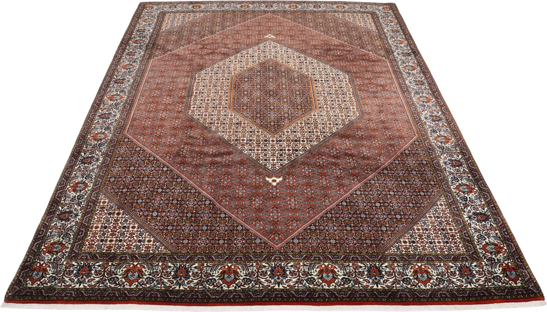 Hand-Knotted Wool Bijar Persian Rug, 253 × 356 cm
