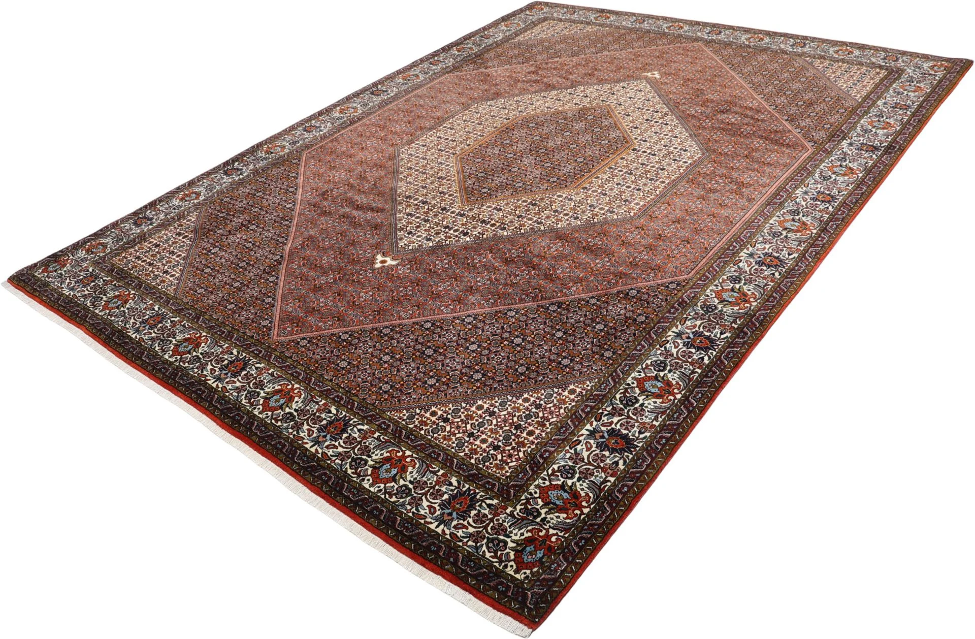 Hand-Knotted Wool Bijar Persian Rug, 253 × 356 cm