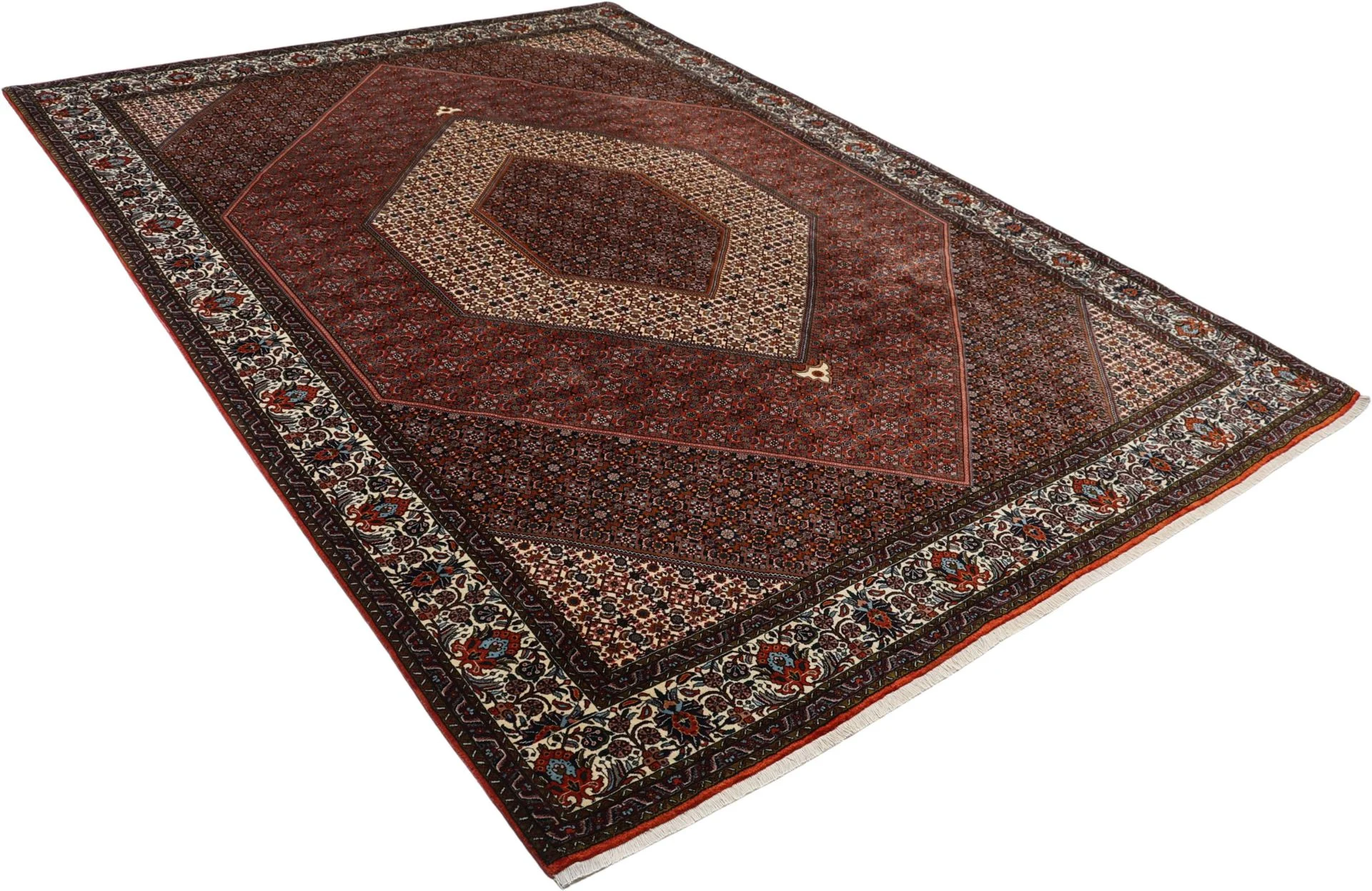 Hand-Knotted Wool Bijar Persian Rug, 253 × 356 cm