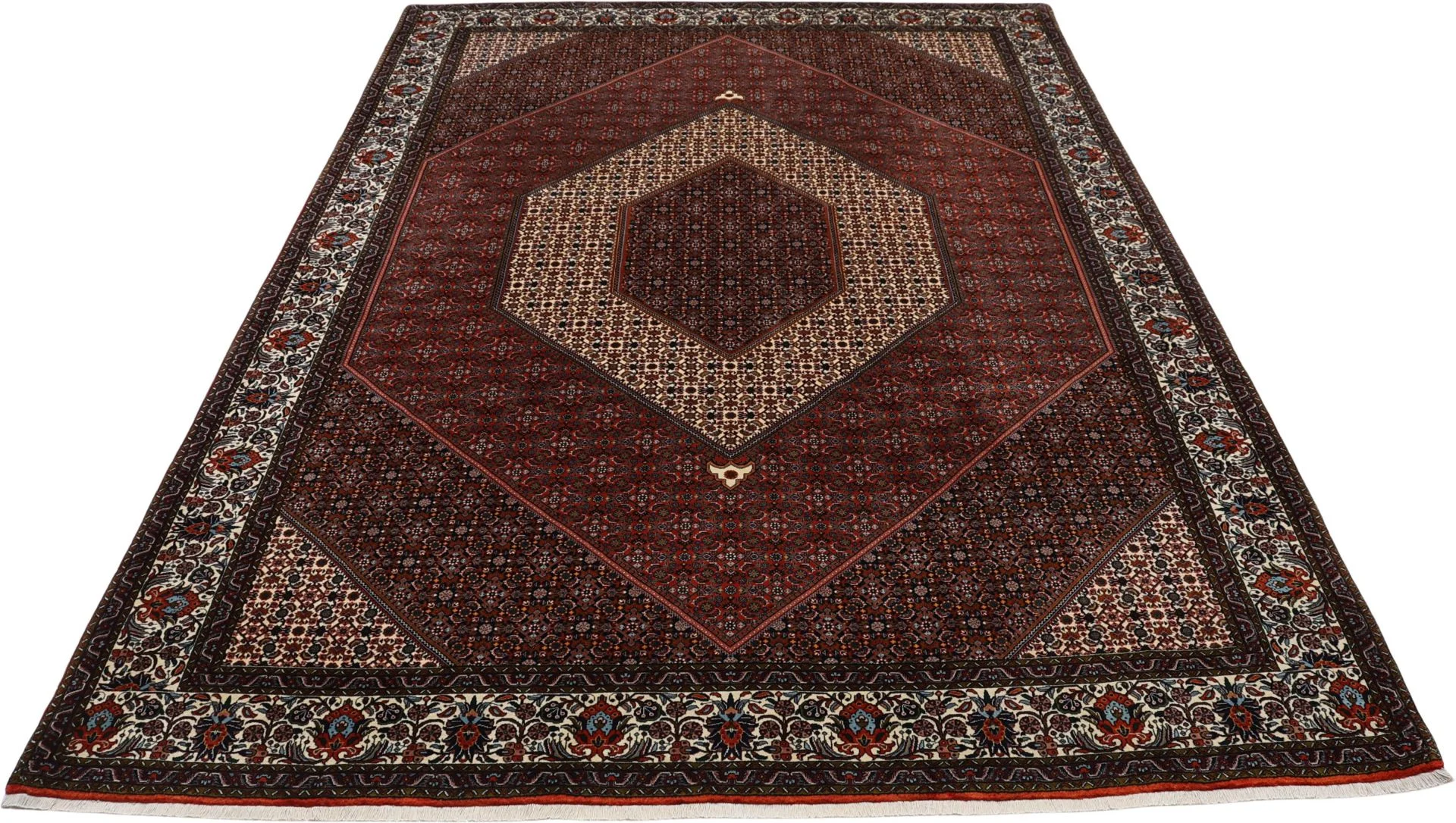 Hand-Knotted Wool Bijar Persian Rug, 253 × 356 cm