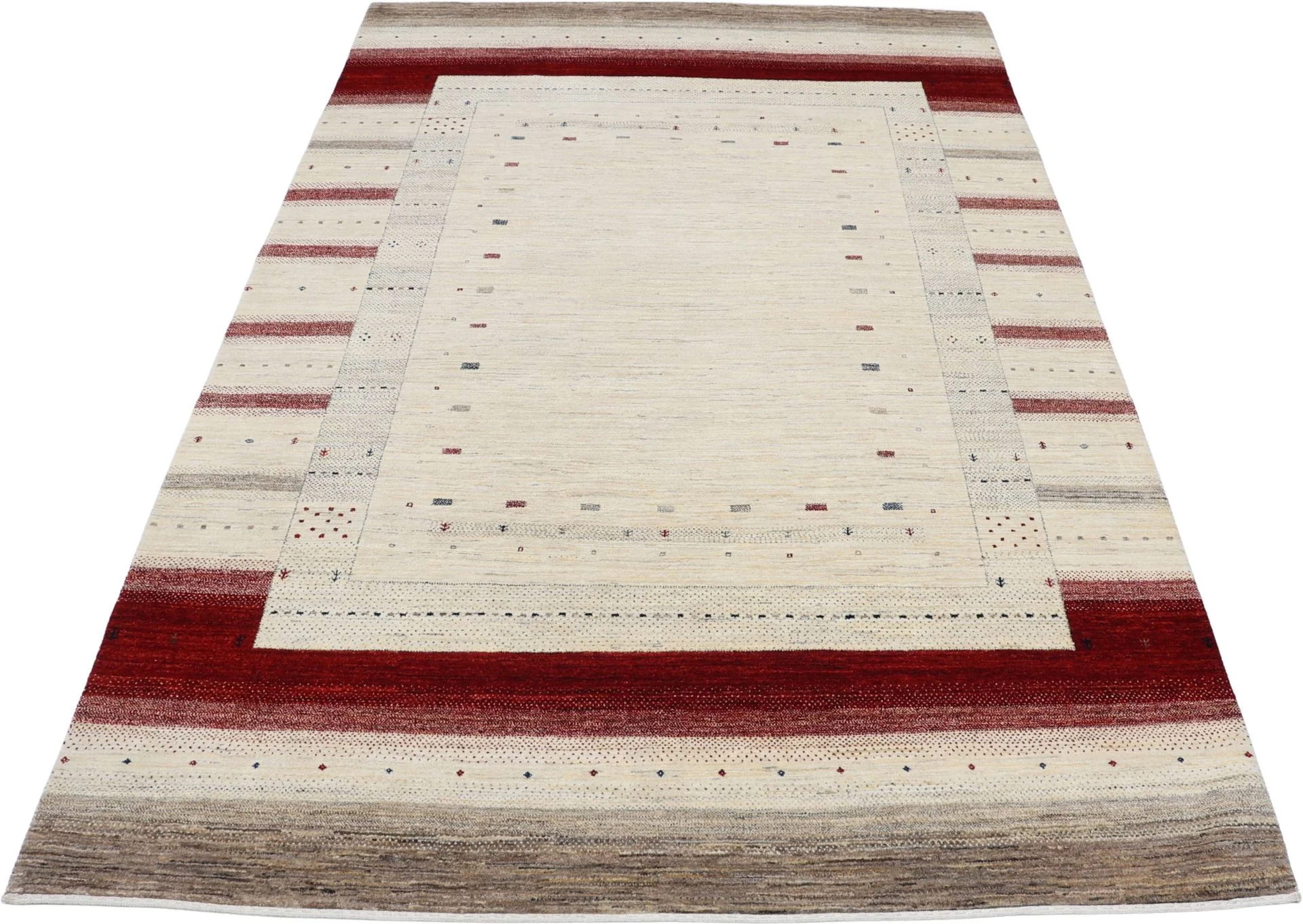 Hand-Knotted Wool Loribaft Indian Rug, 201 × 300 cm