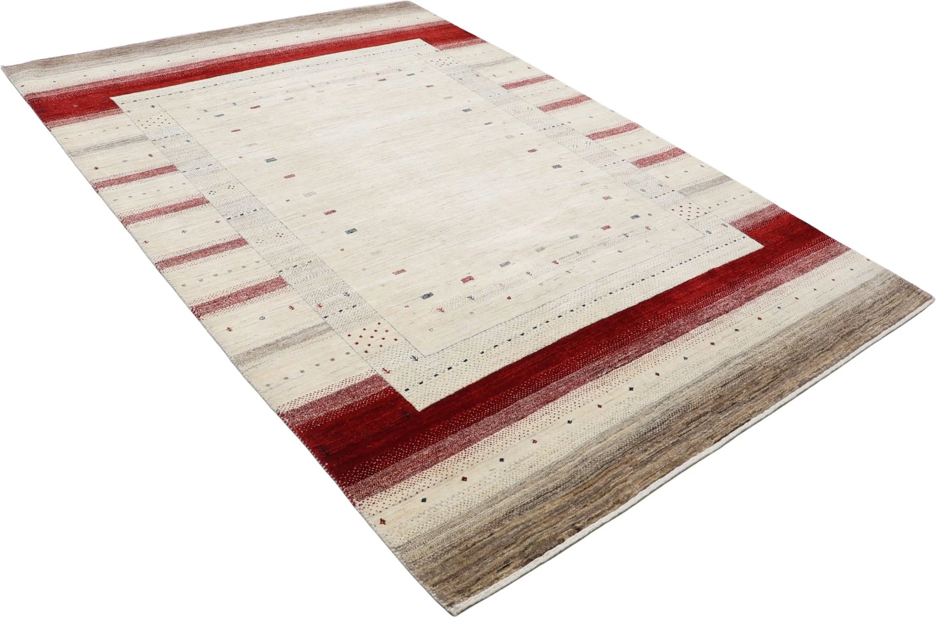 Hand-Knotted Wool Loribaft Indian Rug, 201 × 300 cm