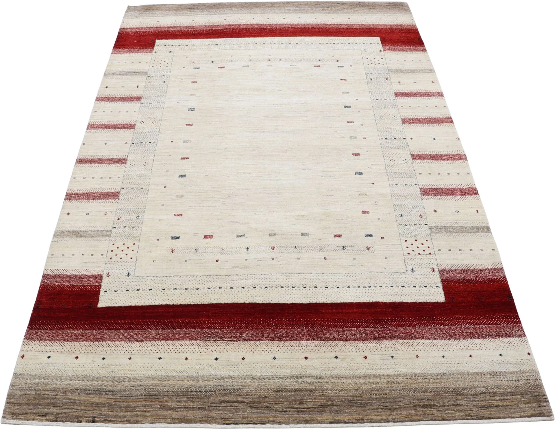 Hand-Knotted Wool Loribaft Indian Rug, 201 × 300 cm