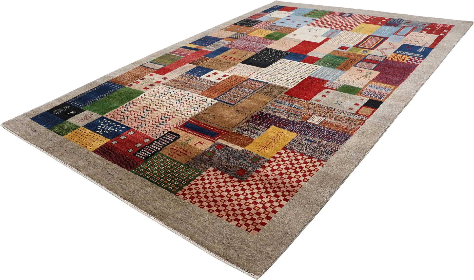 Hand-Knotted Wool Loribaft Indian Rug, 204 × 309 cm