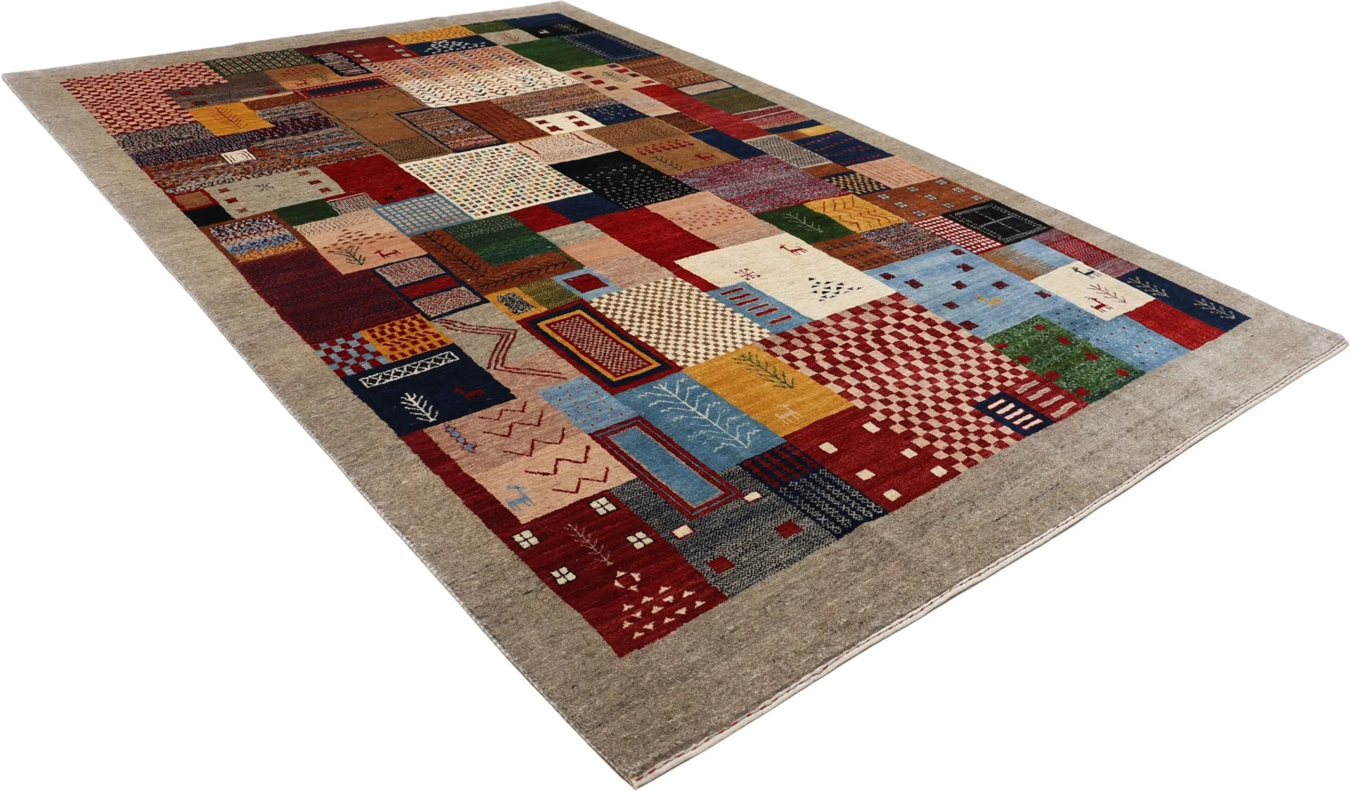 Hand-Knotted Wool Loribaft Indian Rug, 204 × 309 cm