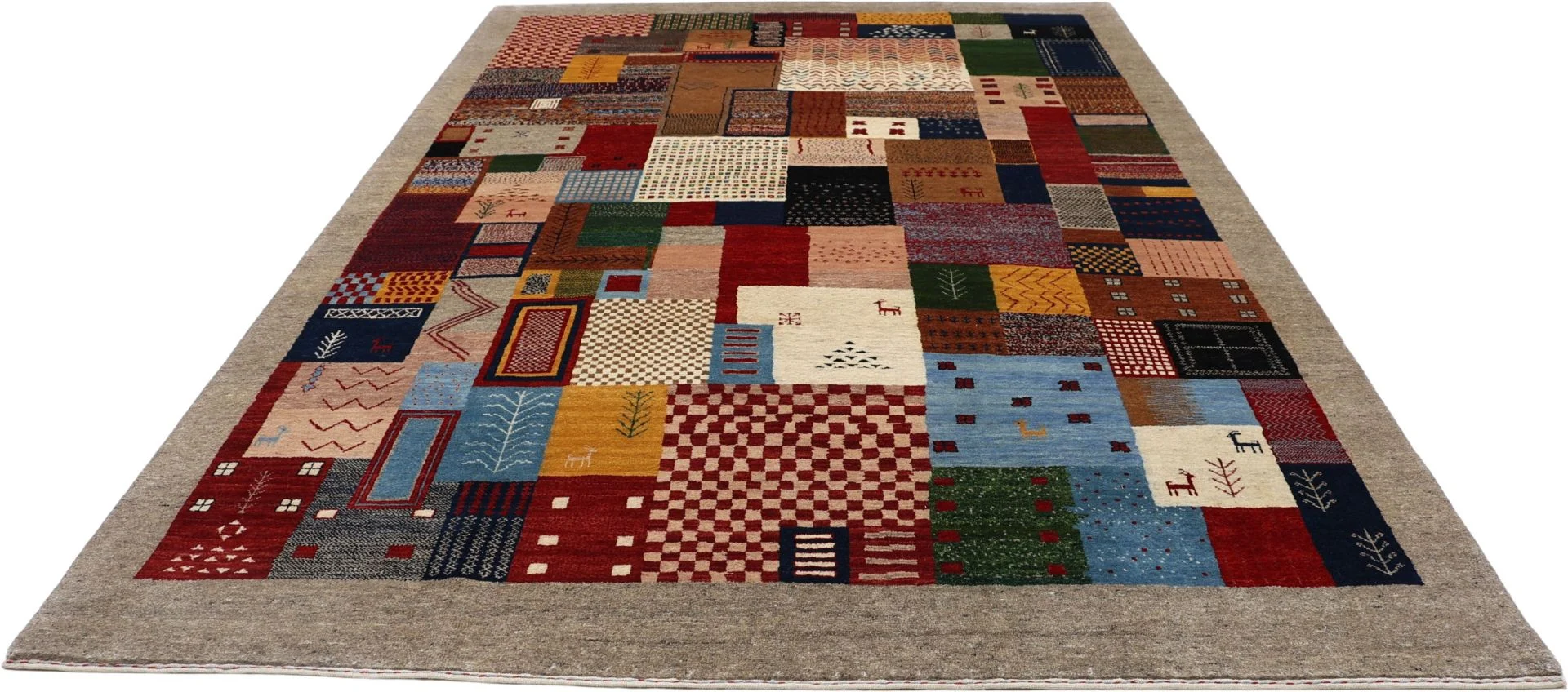 Hand-Knotted Wool Loribaft Indian Rug, 204 × 309 cm