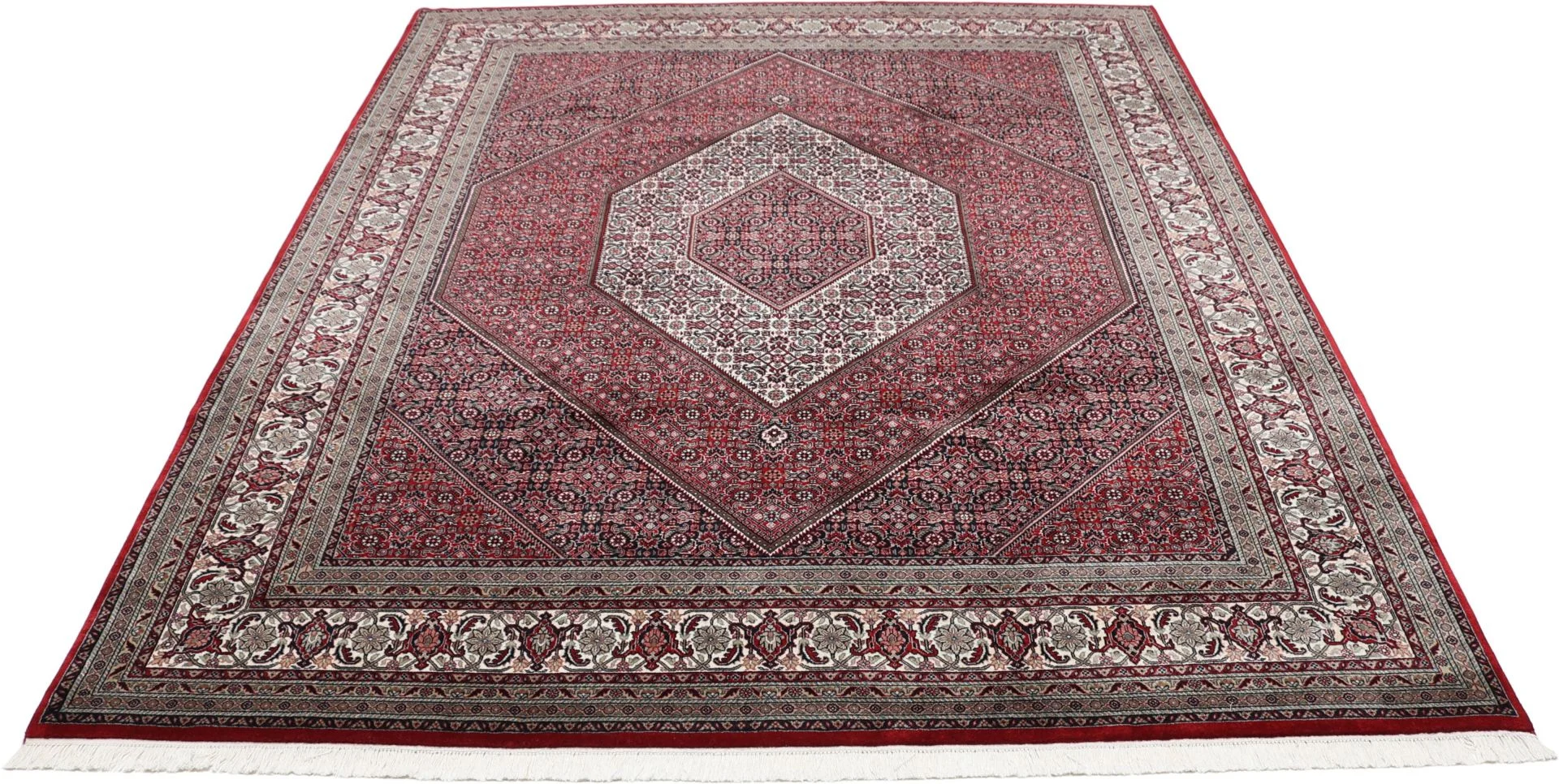 Hand-Knotted Wool Bijar Indian Rug, 251 × 306 cm