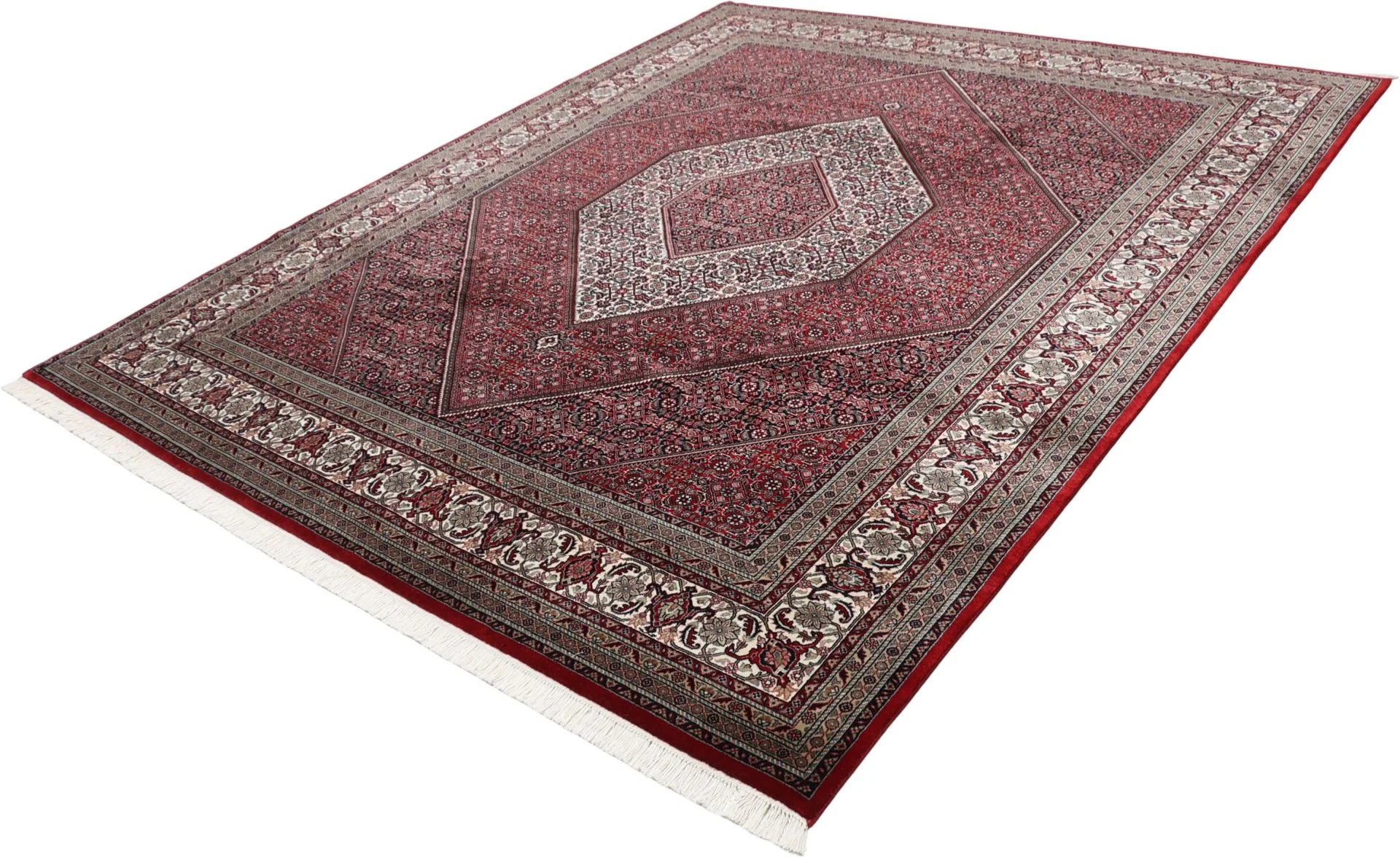 Hand-Knotted Wool Bijar Indian Rug, 251 × 306 cm