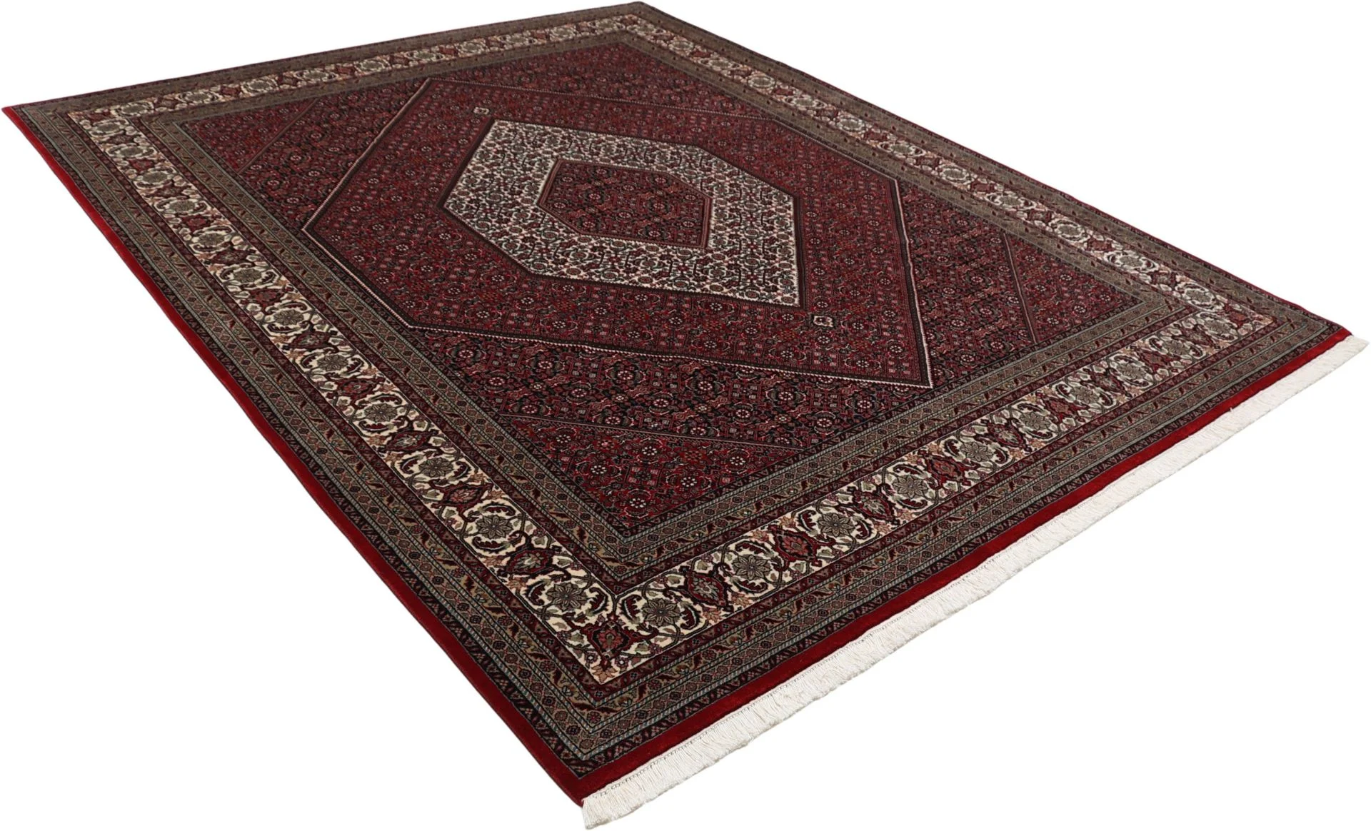 Hand-Knotted Wool Bijar Indian Rug, 251 × 306 cm