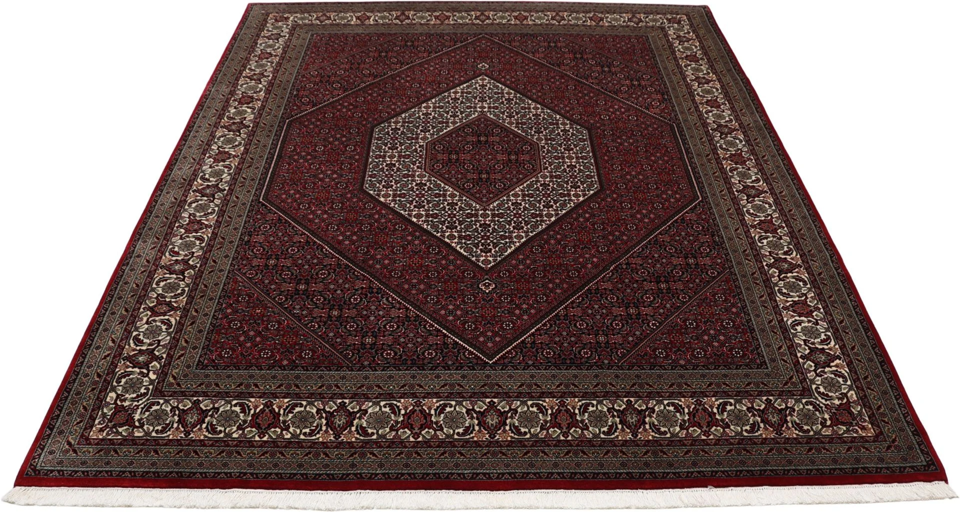 Hand-Knotted Wool Bijar Indian Rug, 251 × 306 cm