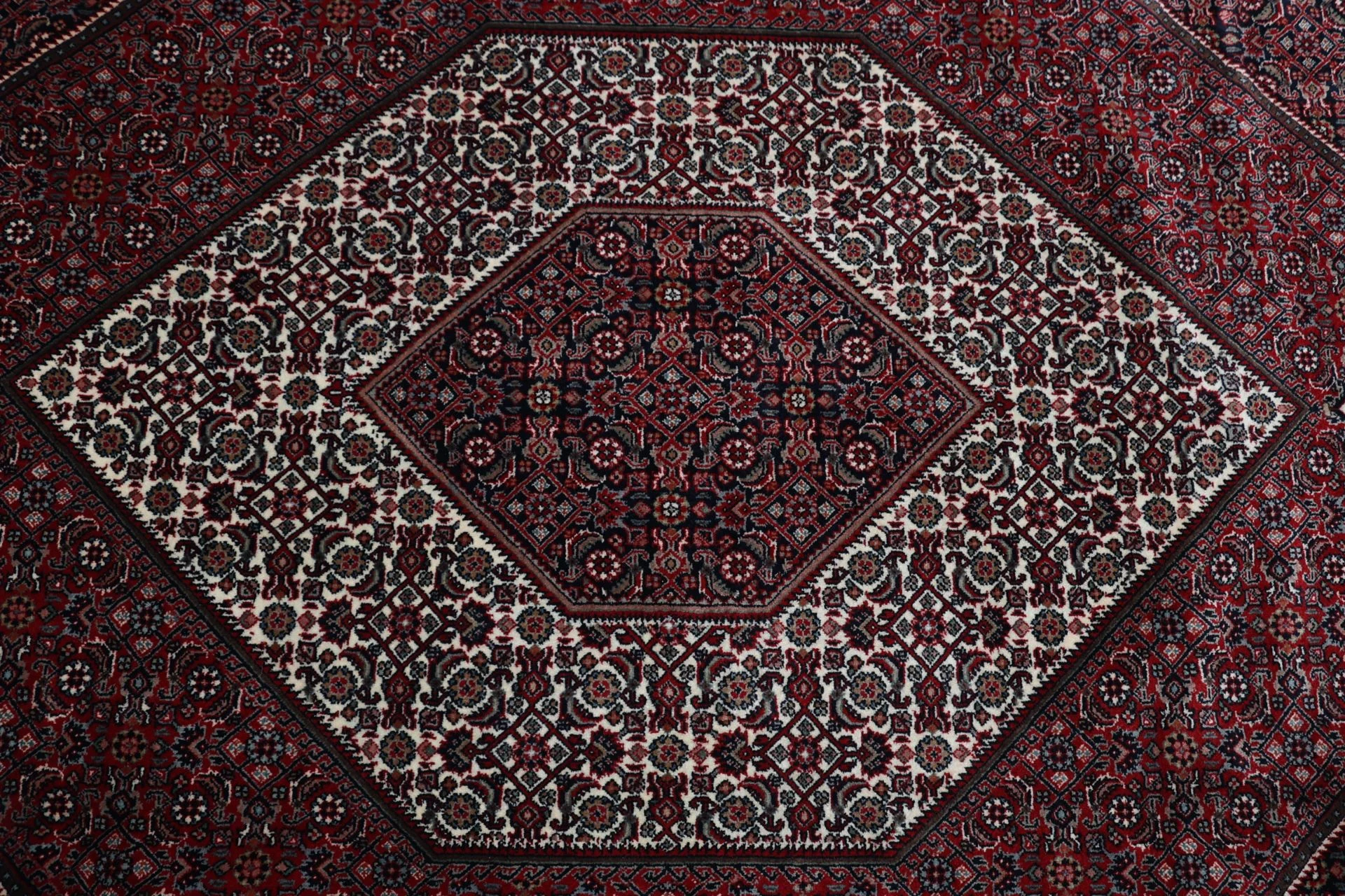 Hand-Knotted Wool Bijar Indian Rug, 251 × 306 cm