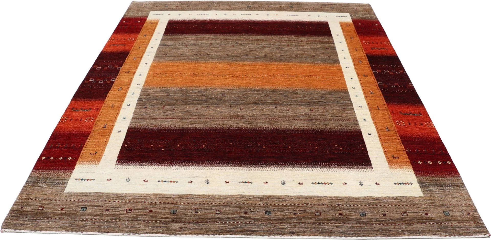 Hand-Knotted Wool Loribaft Indian Rug, 254 × 302 cm