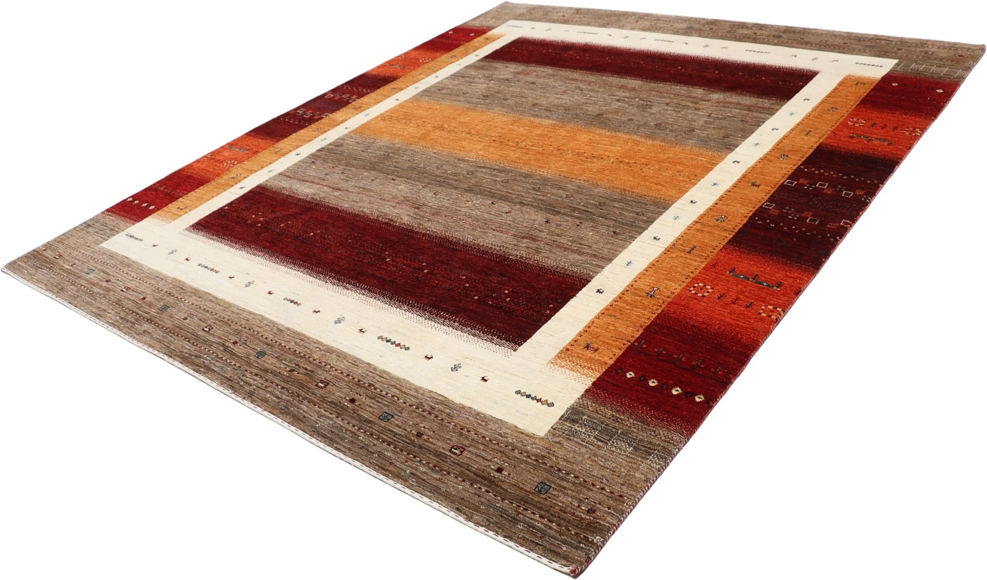 Hand-Knotted Wool Loribaft Indian Rug, 254 × 302 cm