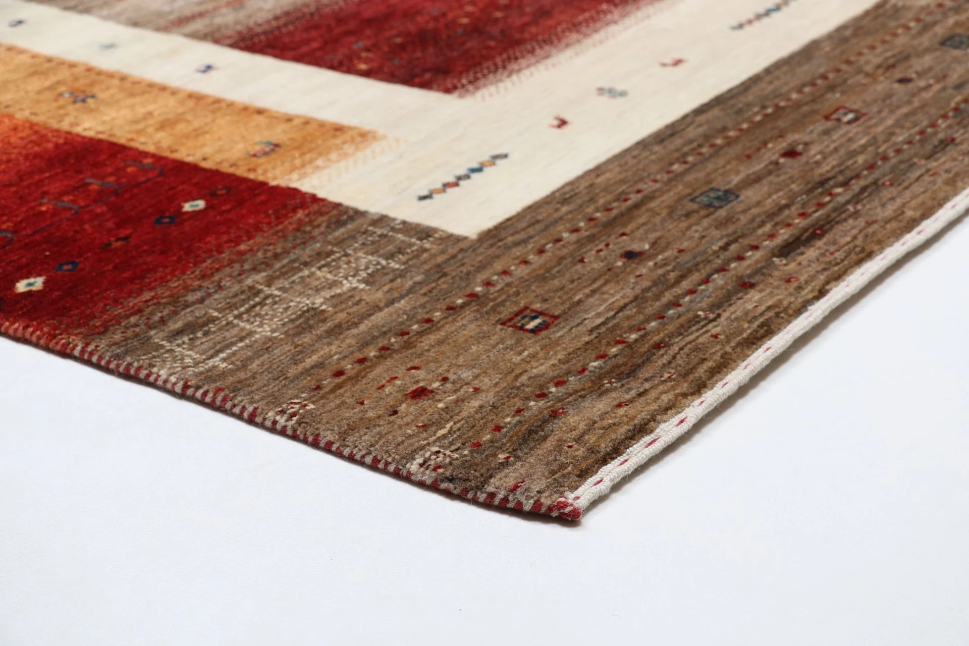 Hand-Knotted Wool Loribaft Indian Rug, 254 × 302 cm