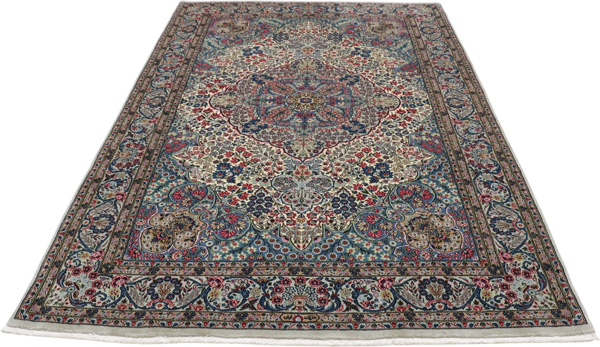 perserteppich-kirman-163-x-245-cm-schurwolle-seide-handgeknupft-17 Kerman Persian Rug — hand-knotted, 163 × 245 cm, Wool & Silk