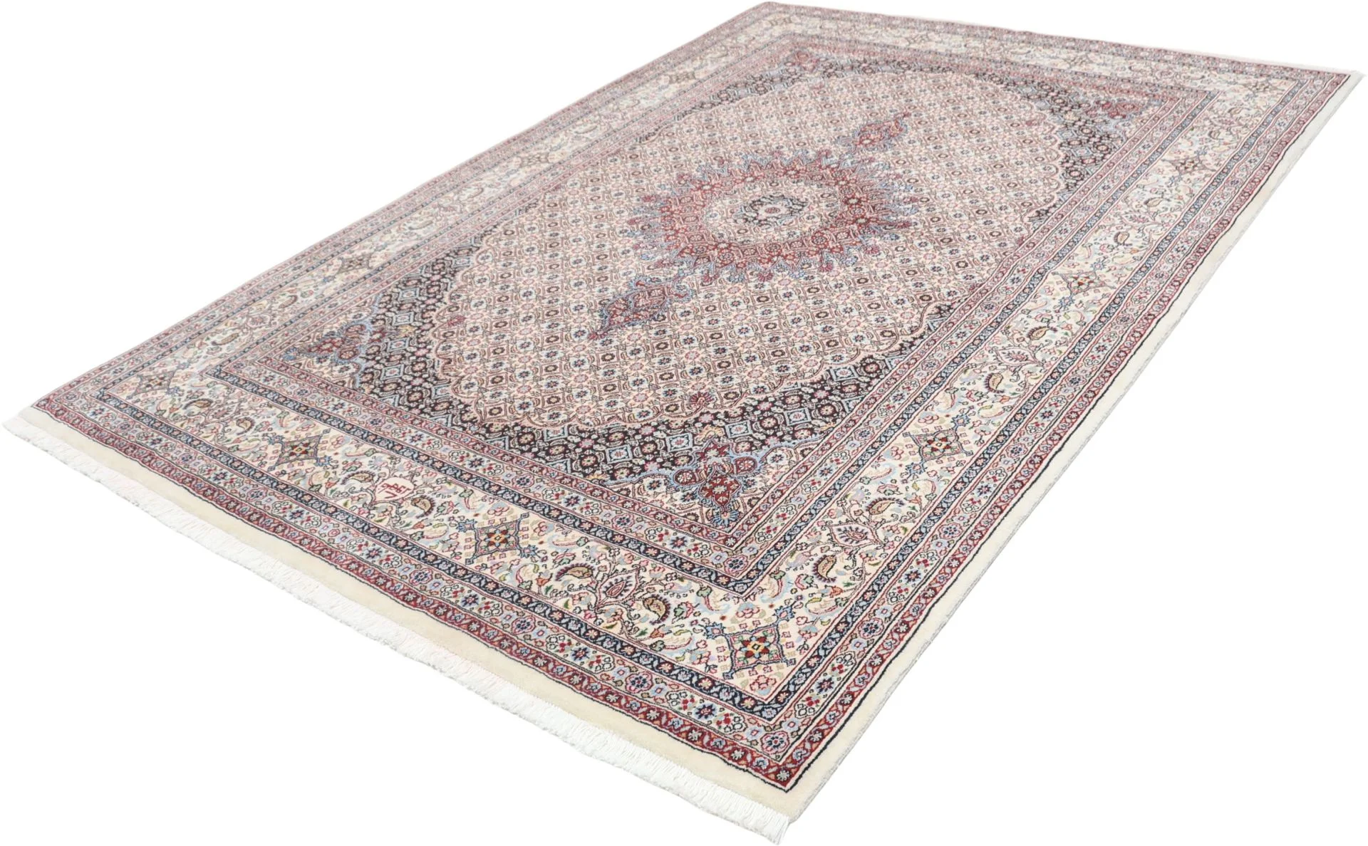Hand-Knotted Wool Moud Persian Rug, 170 × 244 cm