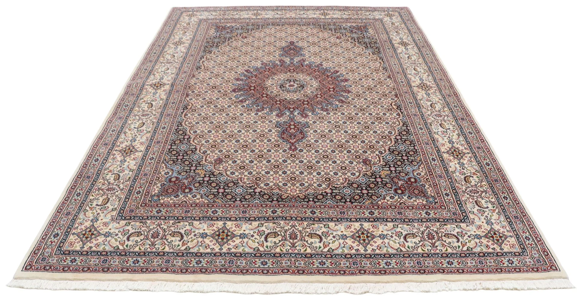 Hand-Knotted Wool Moud Persian Rug, 170 × 244 cm