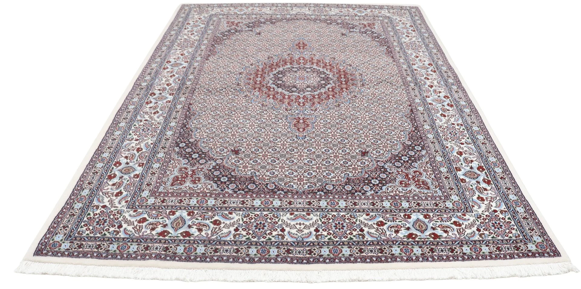 Hand-Knotted Wool Moud Persian Rug, 175 × 247 cm