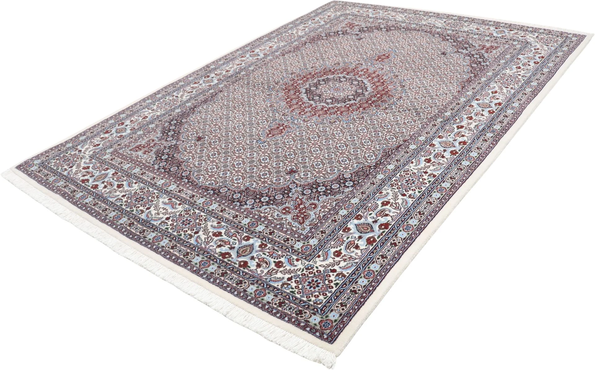 Hand-Knotted Wool Moud Persian Rug, 175 × 247 cm