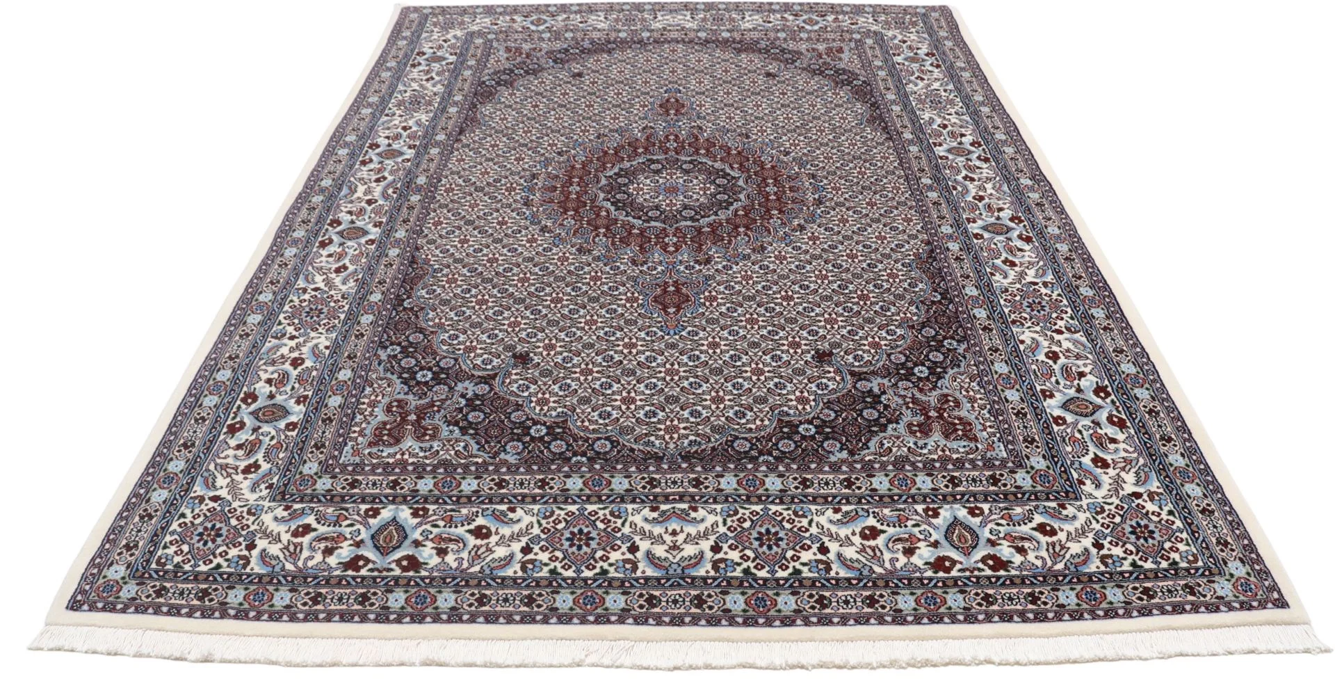 Hand-Knotted Wool Moud Persian Rug, 175 × 247 cm